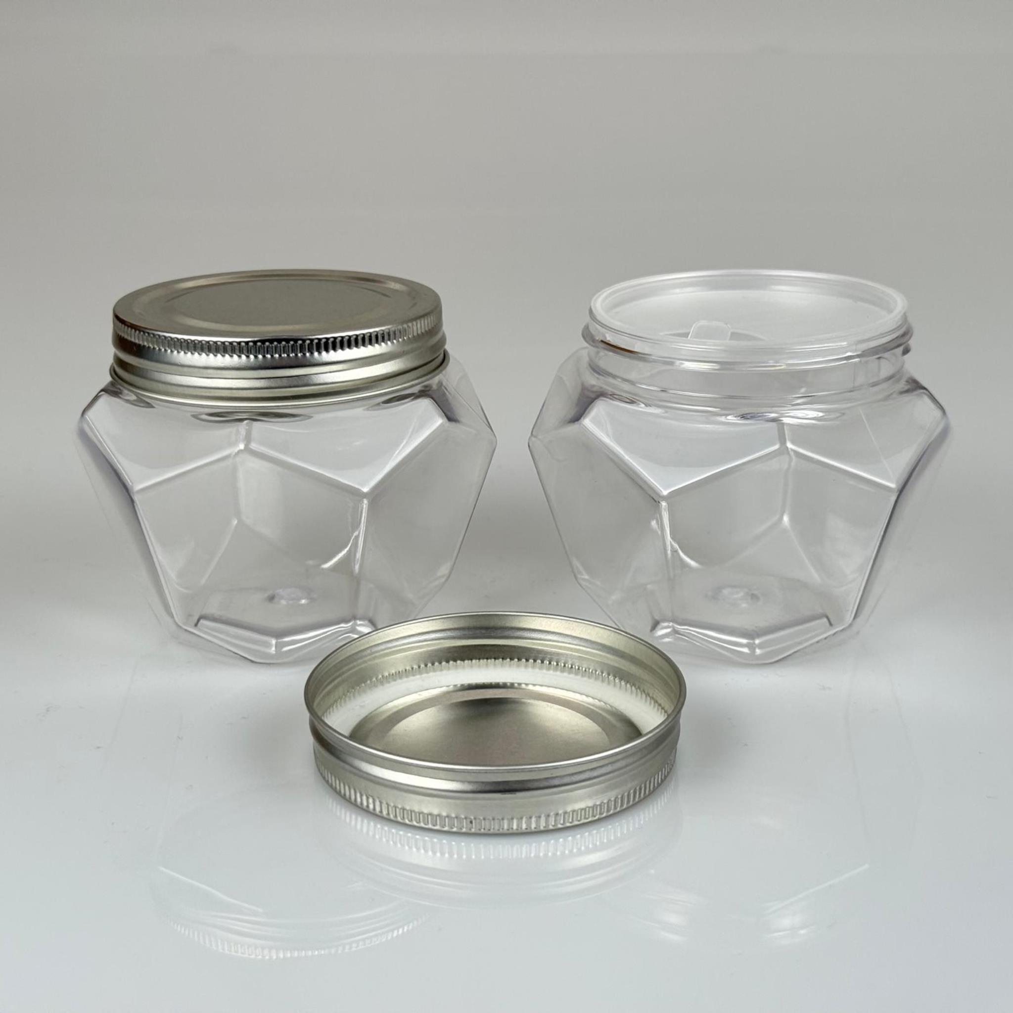 250 ML SERT PET ALTIGEN KAVANOZ + GÜMÜŞ METAL KAPAK + İÇ TIPA - 250 CC KALIN ŞEFFAF PLASTİK KAVANOZ GÜMÜŞ METAL KAPAKLI İÇ TIPALI TAKIM - KREM KAVANOZLARI