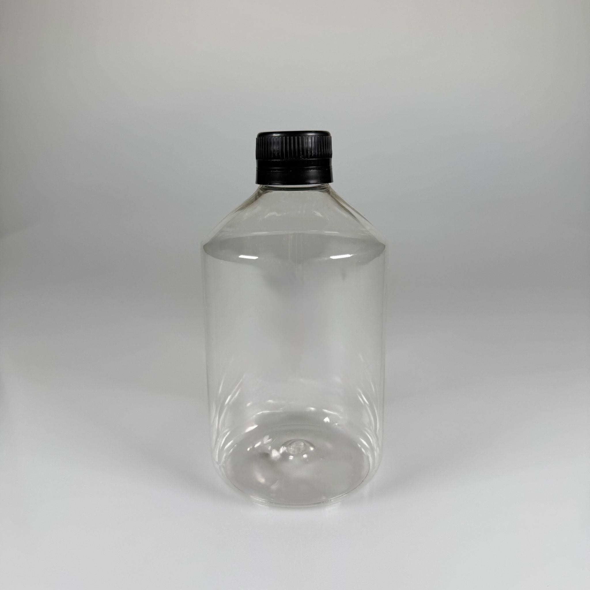 500 CC KÜT BOYUNLU ŞEFFAF PET ŞİŞE  - SİYAH KİLİTLİ KAPAKLI - 500 ML KALIN PET ŞİŞE