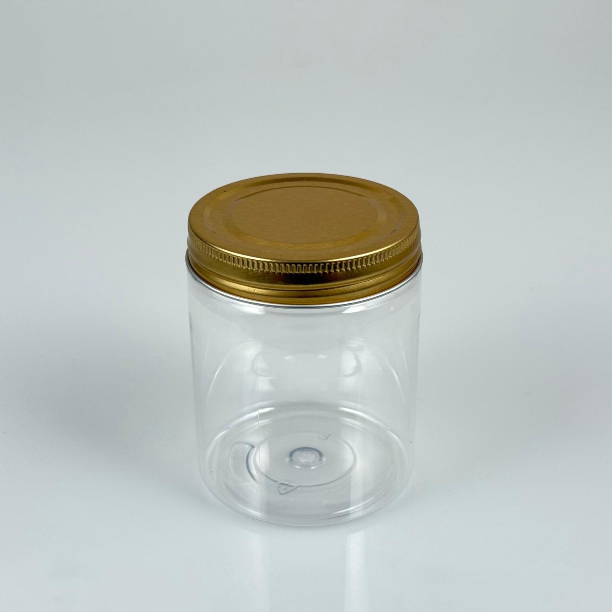 300 CC ŞEFFAF SERT PLASTİK KAVANOZ - GOLD METAL KAPAKLI - 300 ML METAL KAPAKLI PLASTİK KAVANOZ - KOZMETİK KAVANOZ, GIDA KAVANOZU VE KREM KAVANOZU OLARAK KULLANABİLİRSİNİZ