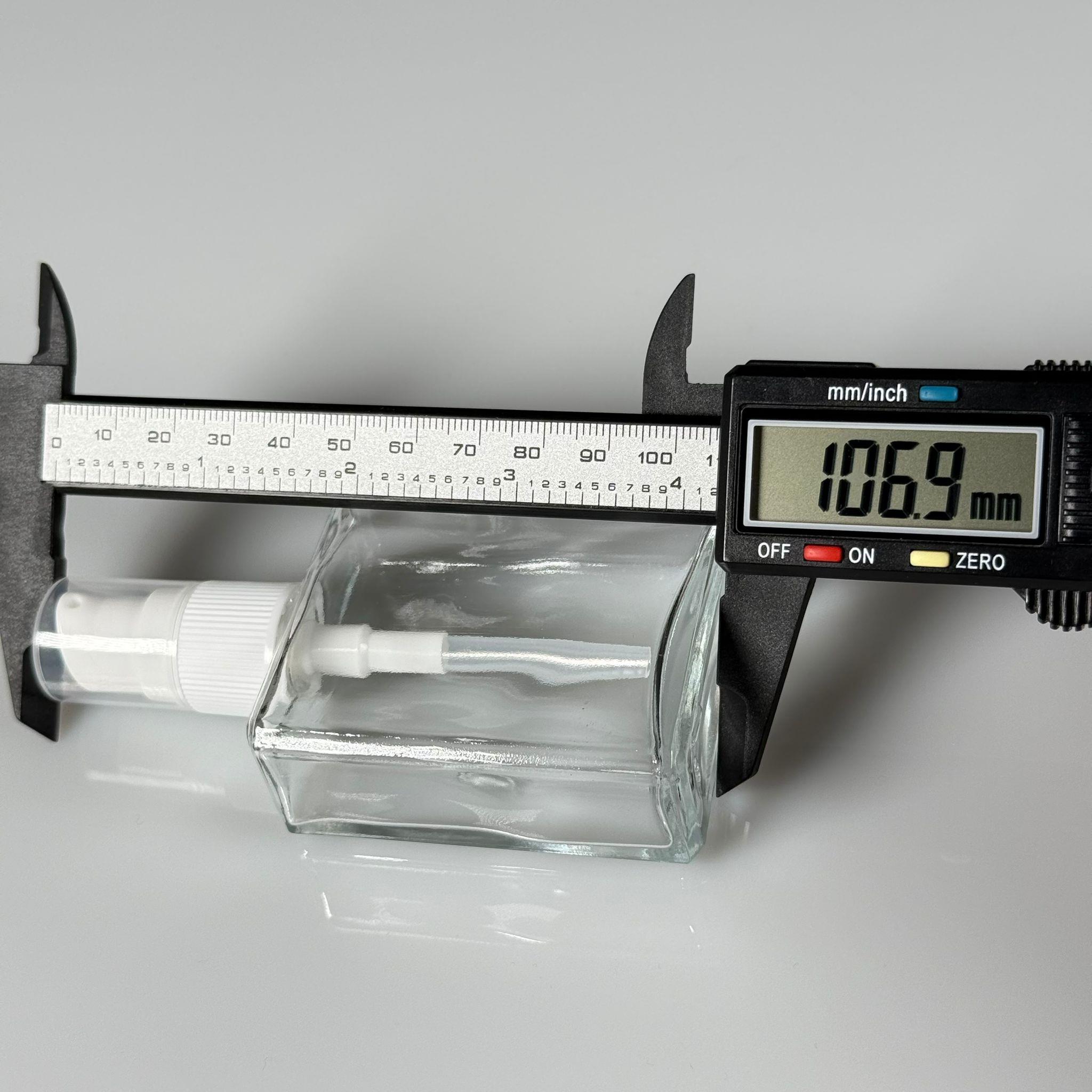 40 CC KÖŞELİ DİKDÖRTGEN KISA MODEL CAM ŞİŞE - BEYAZ LOSYON POMPALI - 40 ML PRESTİJLİ ŞİŞE