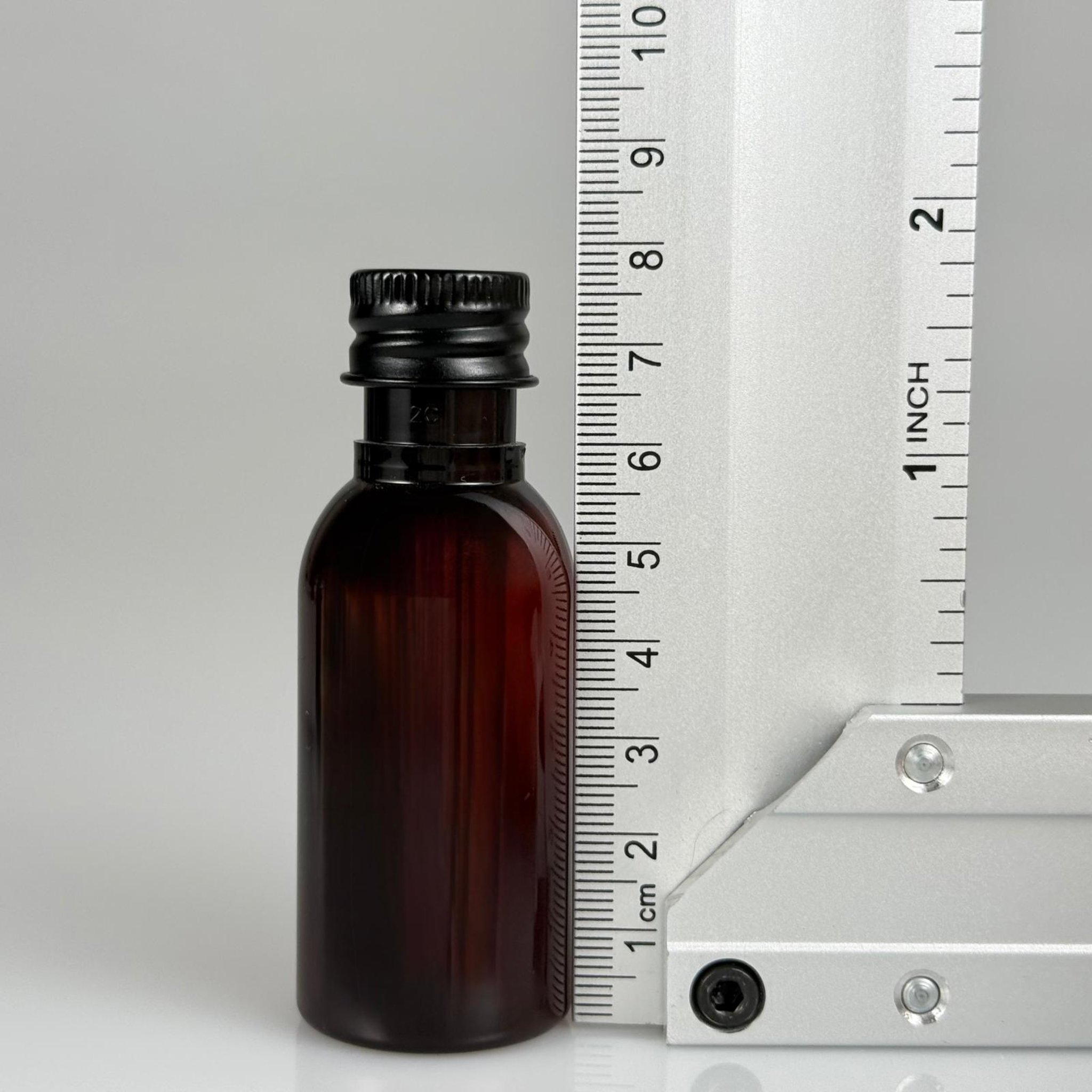 35 CC AMBER PET ŞİŞE - KÖPÜK CONTALI SİYAH ALÜMİNYUM METAL KAPAKLI + KÖR TIPALI TAKIM - 35 ML KAHVERENGİ PET ŞİŞE