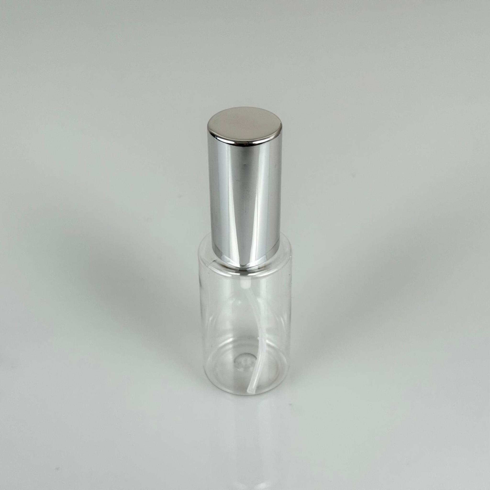 30 ML PET KOLONYA, PARFÜM VB ŞİŞELERİ - METAL ALÜMİNYUM GÜMÜŞ KAPAK + VİDALI SPREY + 30 CC ŞİŞE SET TAKIM