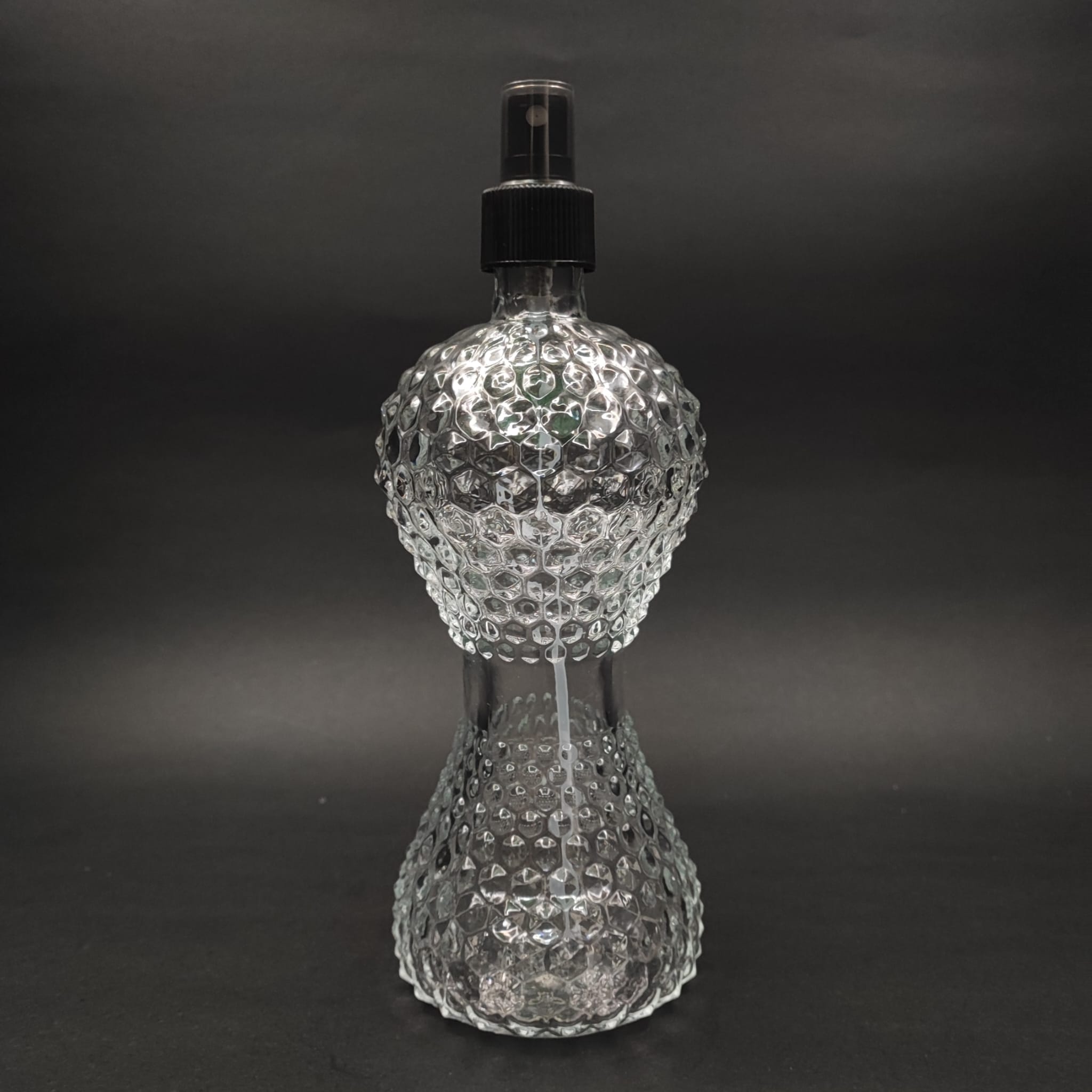 350 CC PIRLANTA CAM KOLONYA ŞİŞESİ - SİYAH SPREYLİ - 350 ML SPREYLİ CAM KOLONYA ŞİŞESİ