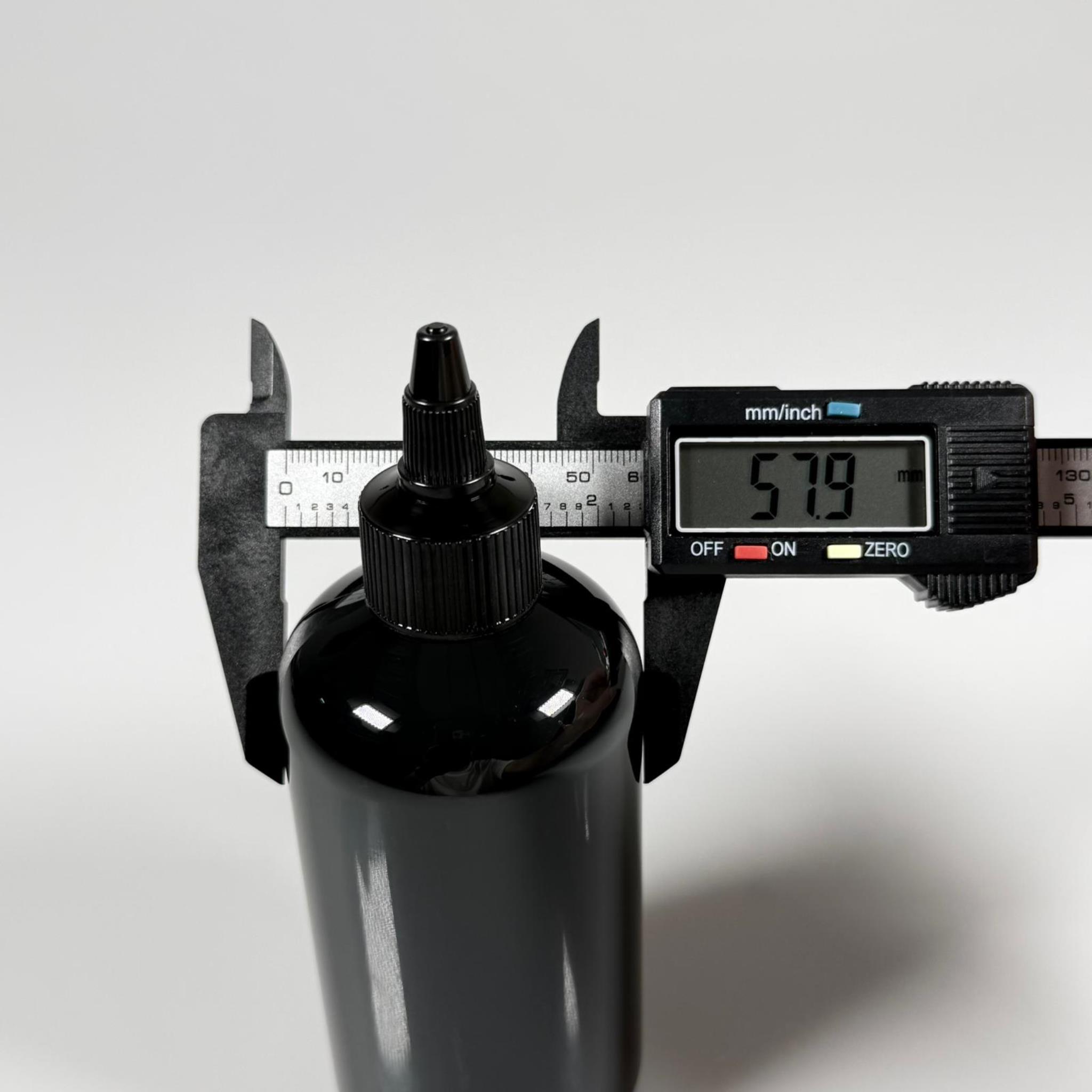 YAĞ, SOS, ACI SOS, SİRKE, SRIRACHA, MÜREKKEP, TUTKAL AKITICI VB BOŞ ŞİŞELERİ - SİYAH SİVRİ TWİST AKITICI KAPAK + 250 ML SİYAH ZEYNEP PET PLASTİK ŞİŞE TAKIM