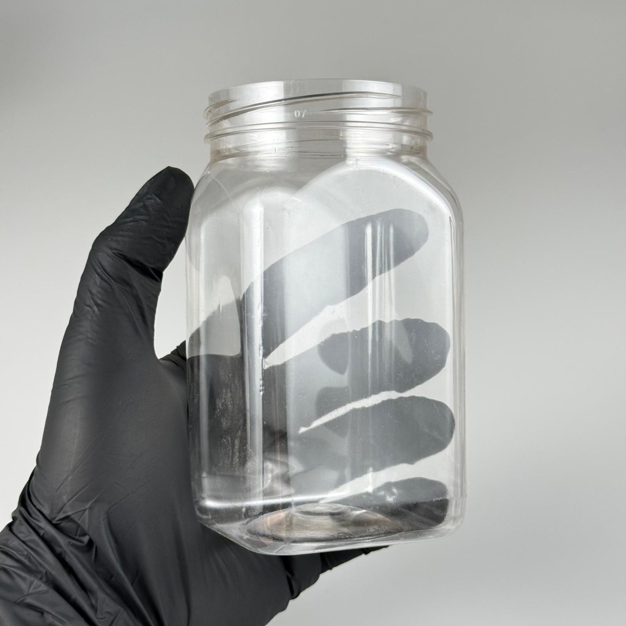370 CC KARE PET KAVANOZ KAPAKSIZ (63 AĞIZ) - 370 ML PLASTİK KAVANOZ