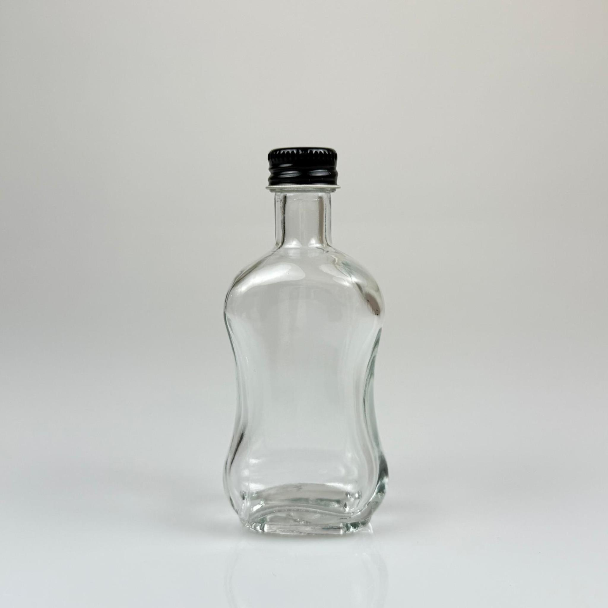 50 CC BOĞAZLI İNCE BELLİ CAM ŞİŞE - SİYAH METAL KAPAKLI - 50 ML PRESTİJLİ ŞİŞE