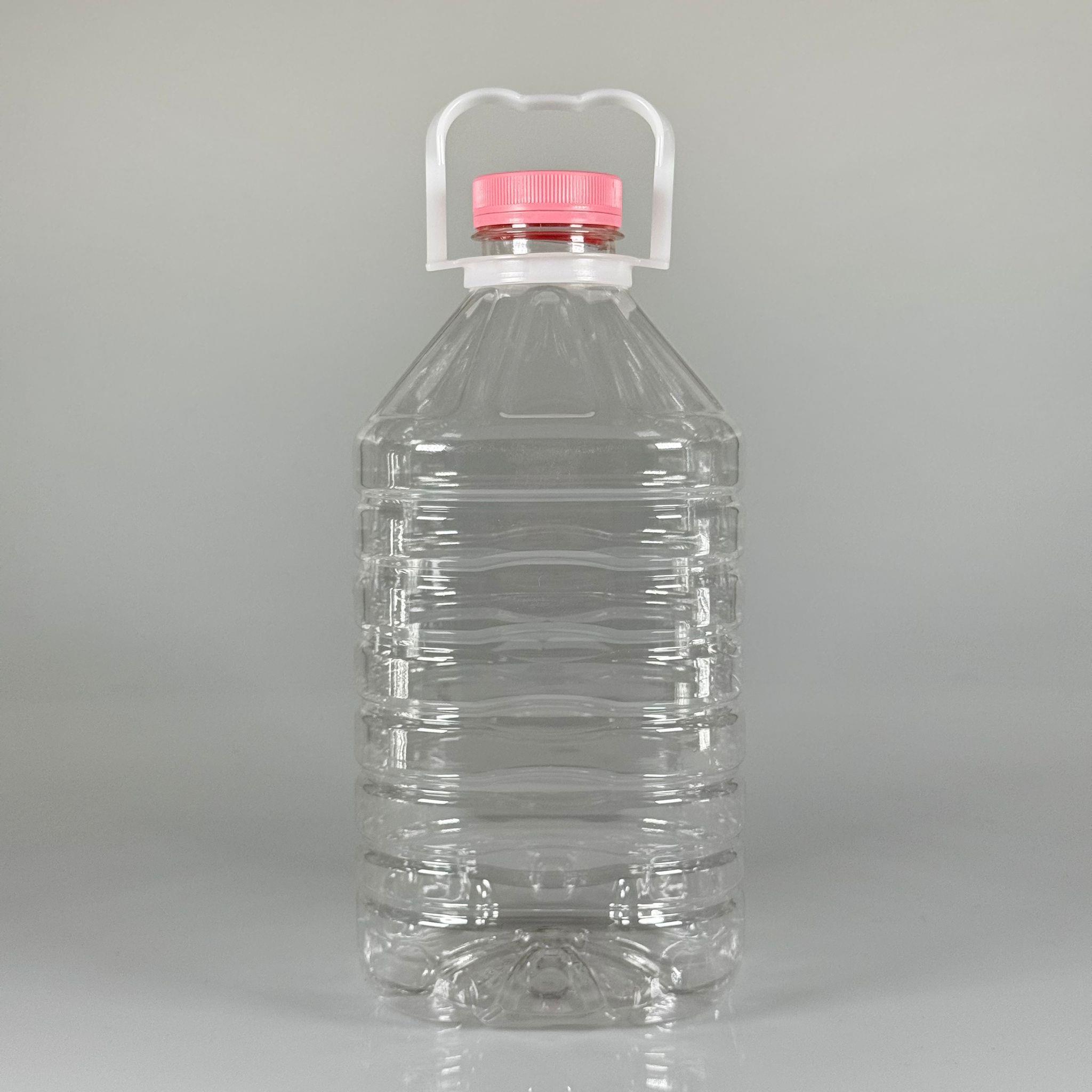3 LT KÖŞELİ SU PETİ - PEMBE KAPAKLI BEYAZ KULPLU - 3000 CC PET ŞİŞE