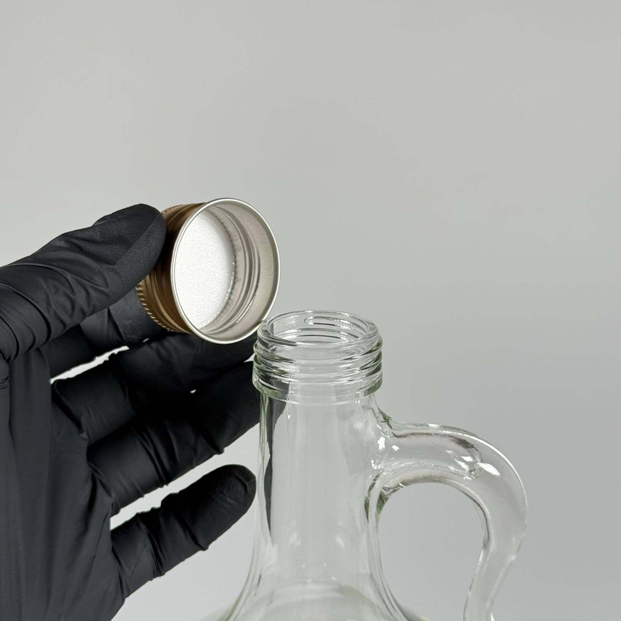 1500 CC KULPLU GALON ŞİŞE - 1,5 LİTRE GALON KULPLU CAM ŞİŞE - GOLD METAL ALÜMİNYUM KAPAKLI