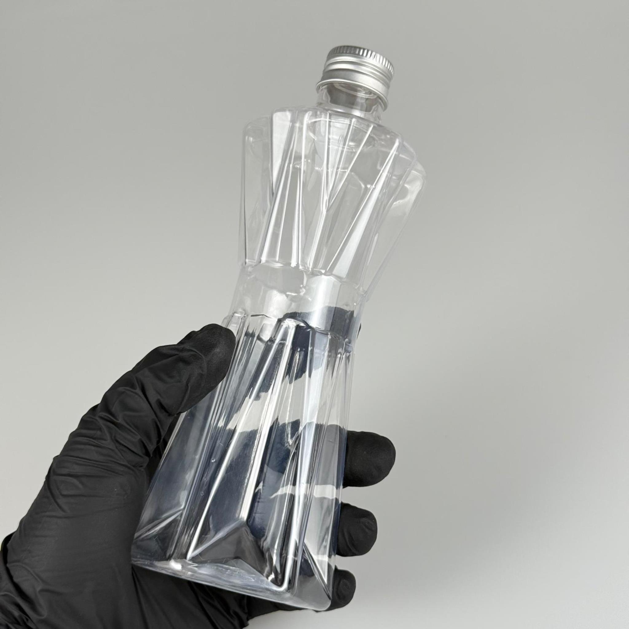 300 CC ELMAS MODEL PET ŞİŞE - 24 AĞIZ (27 GR) + KÖPÜK CONTALI GÜMÜŞ METAL ALÜMİNYUM KAPAK - 300 ML PET ŞİŞE