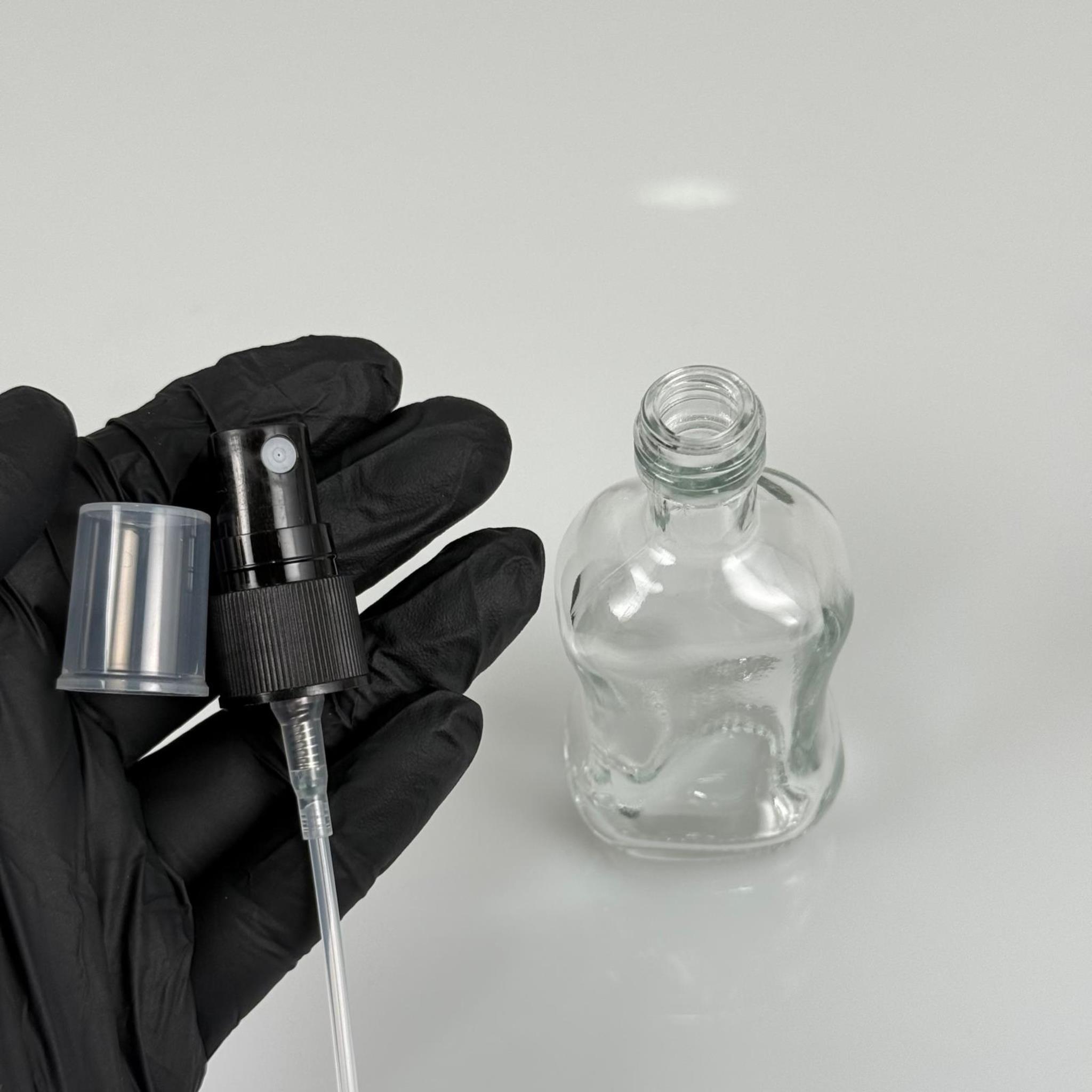 50 CC BOĞAZLI İNCE BELLİ CAM ŞİŞE - SİYAH SPREYLİ PARFÜM KOLONYA ŞİŞESİ TAKIM - 50 ML PRESTİJLİ ŞİŞE