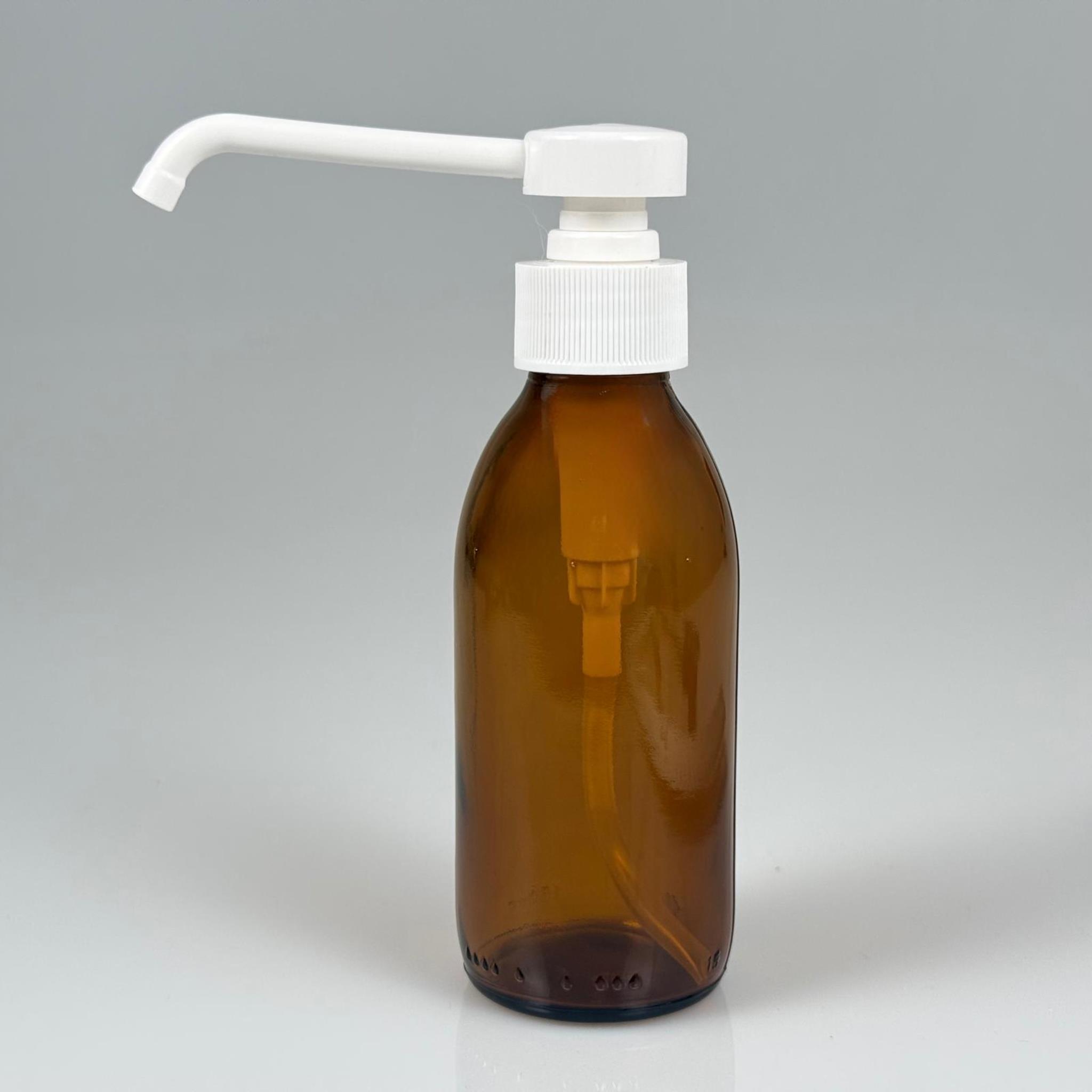 160 CC AMBER CAM ŞİŞE  - BEYAZ DİSPANSİYER POMPA SPREYLİ - 160 ML CAM SPREYLİ ŞİŞE