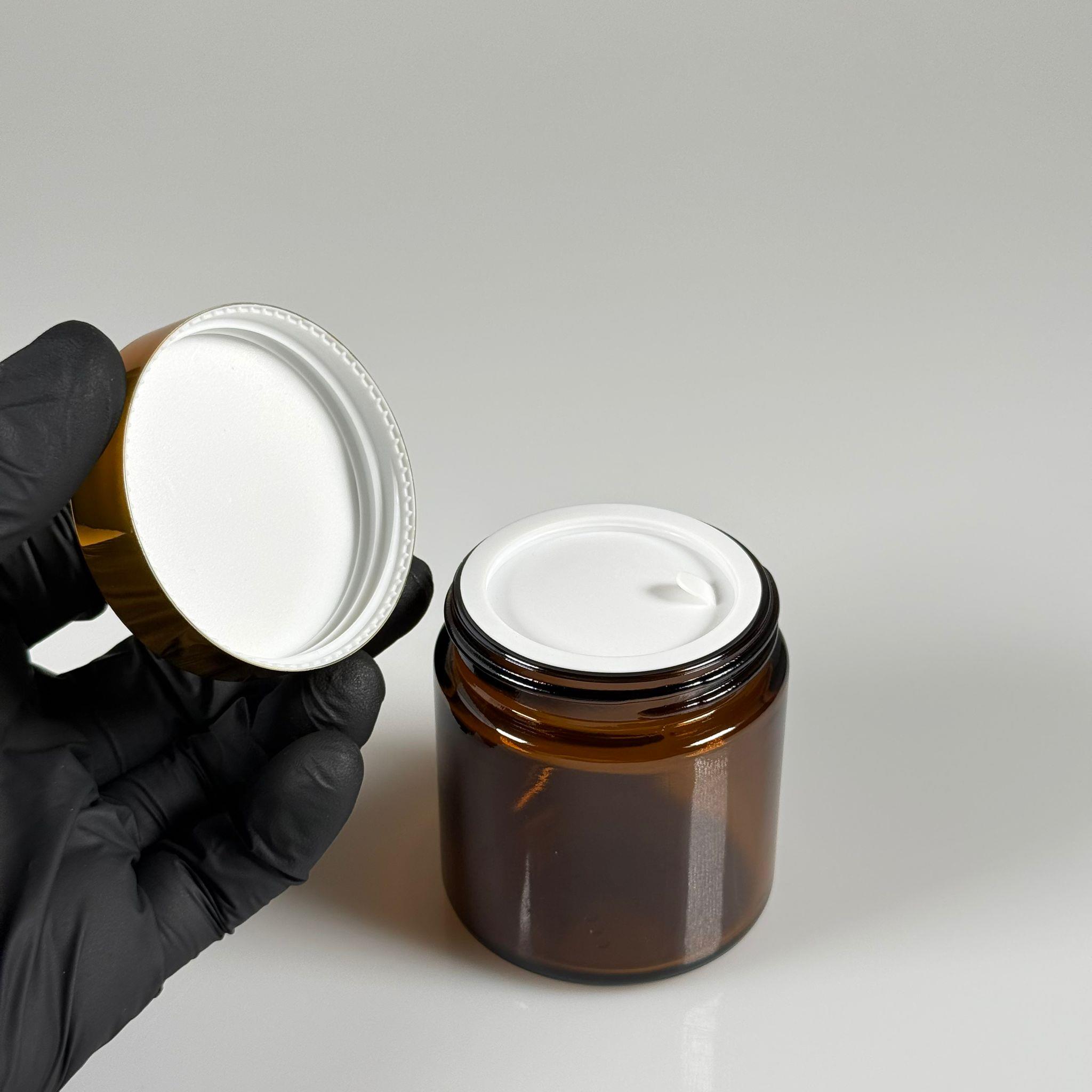 100 CC CAM AMBER KREM KAVANOZU - GOLD KAPAKLI İÇ CONTALI - 100 ML KAHVERENGİ KREM KAVANOZU - AMBER MUM KAVANOZU