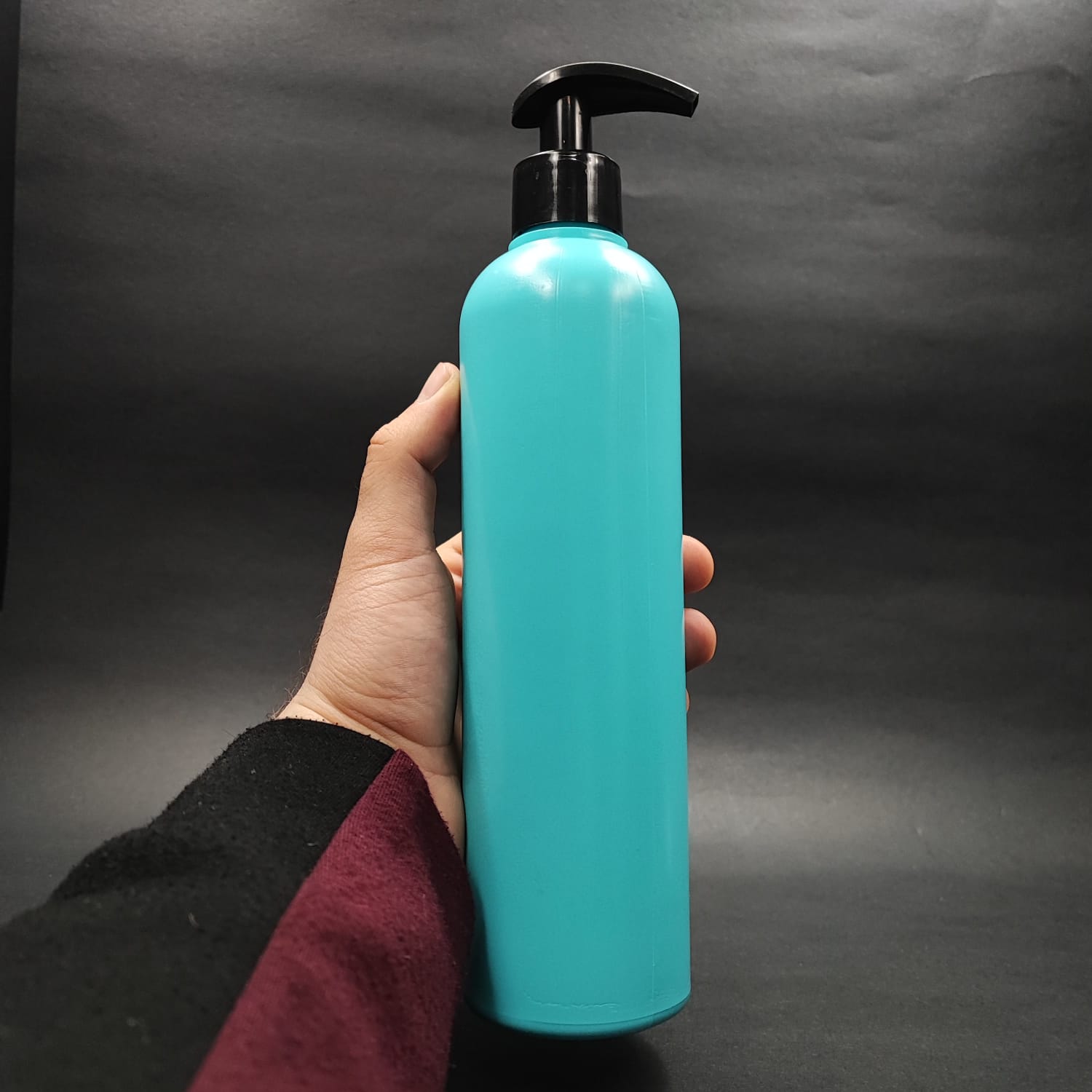 500 CC TURKUAZ POLİETİLEN PE ŞAMPUAN ŞİŞESİ - SİYAH SIVI SABUN POMPALI - 500 ML PE ŞAMPUAN ŞİŞESİ