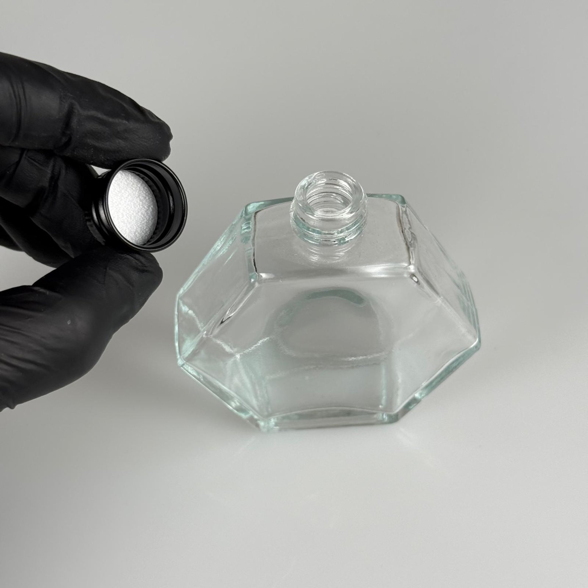 50 CC ALTIGEN CAM ŞİŞE + SİYAH ALÜMİNYUM METAL KAPAKLI TAKIM - 50 ML CAM ŞİŞE