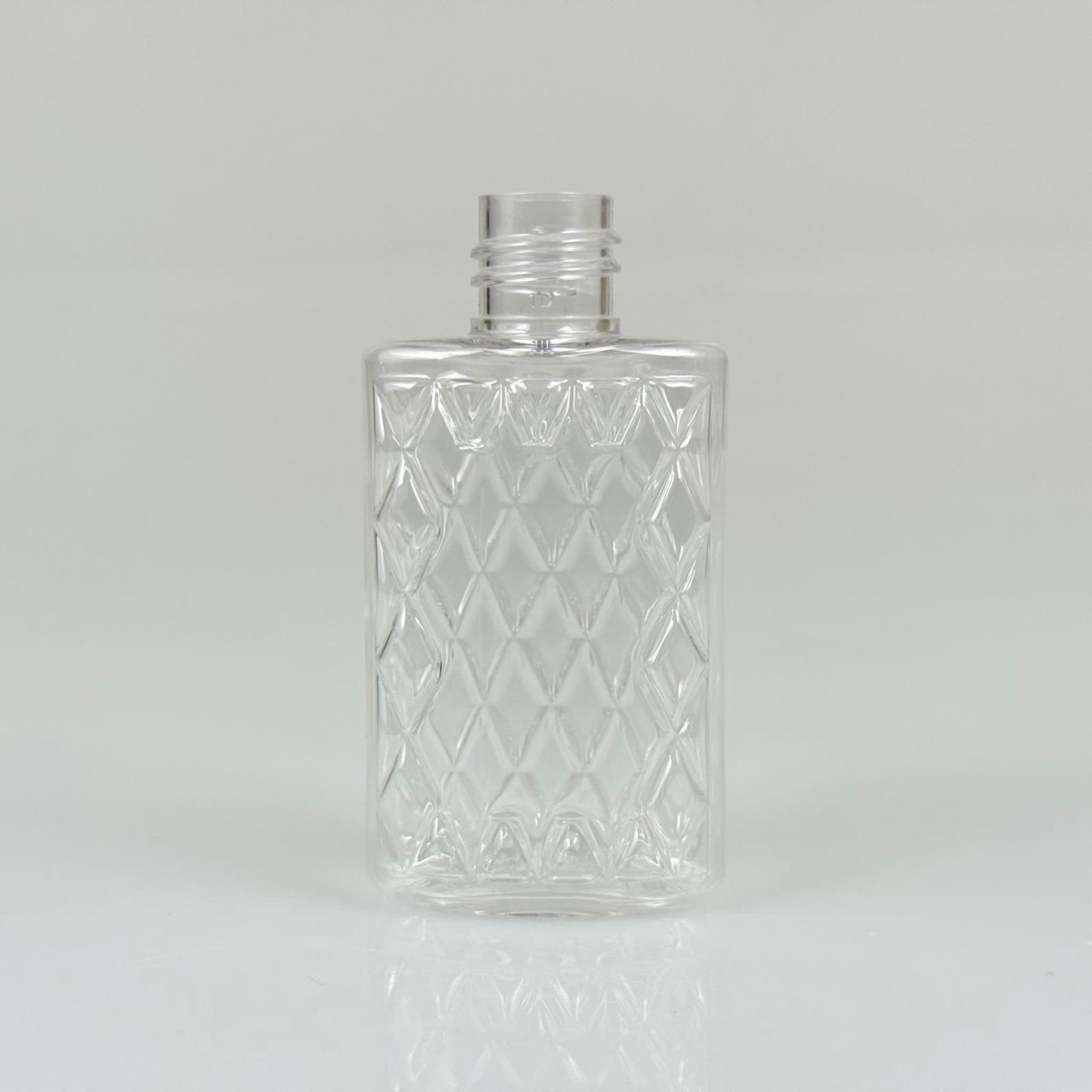 50 CC ŞEFFAF PET KÖŞELİ PARFÜM ŞİŞESİ  - 18 AĞIZ - 50 ML PLASTİK PARFÜM - KOLONYA ŞİŞESİ