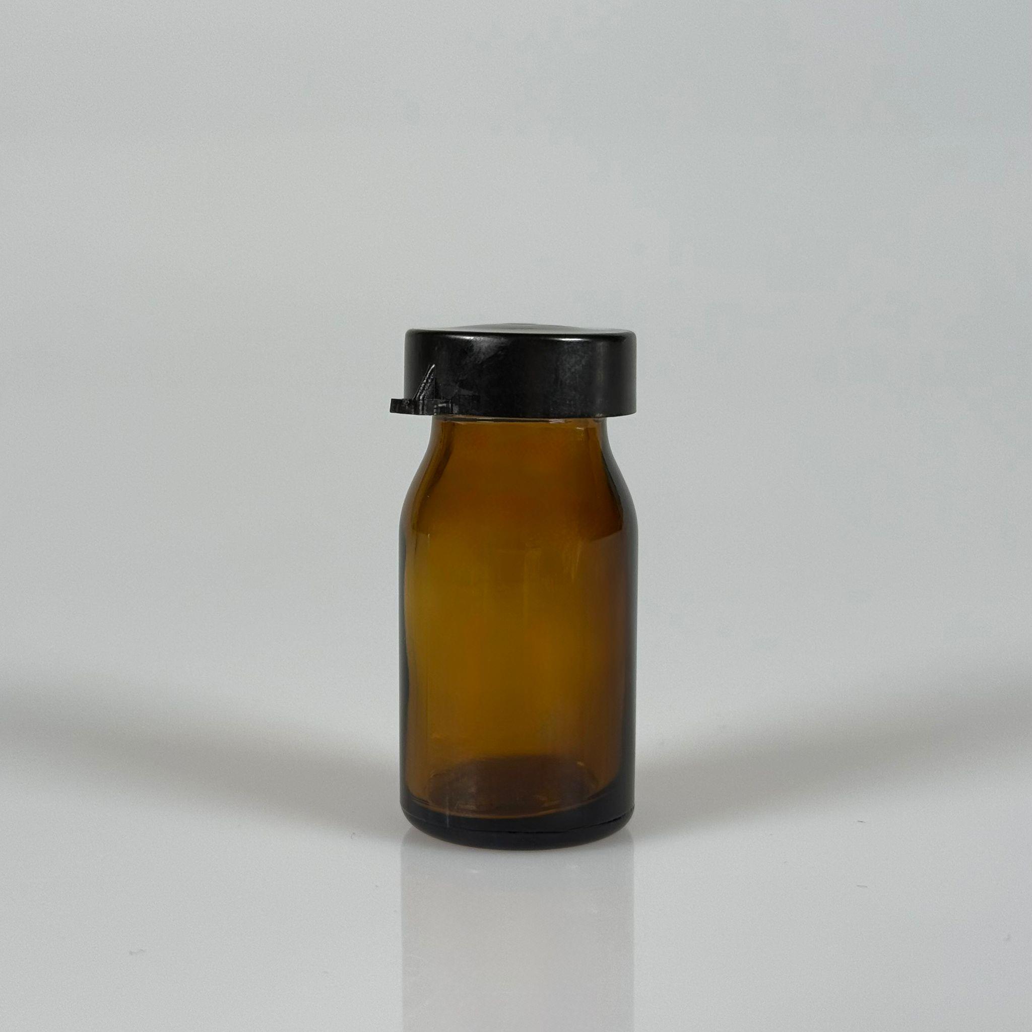 8 CC AMBER KAHVERENGİ CAM PENİSİLİN FLAKON ŞİŞE - 8 ML CAM ŞİŞE SİYAH SIZDIRMAZ KAPAKLI
