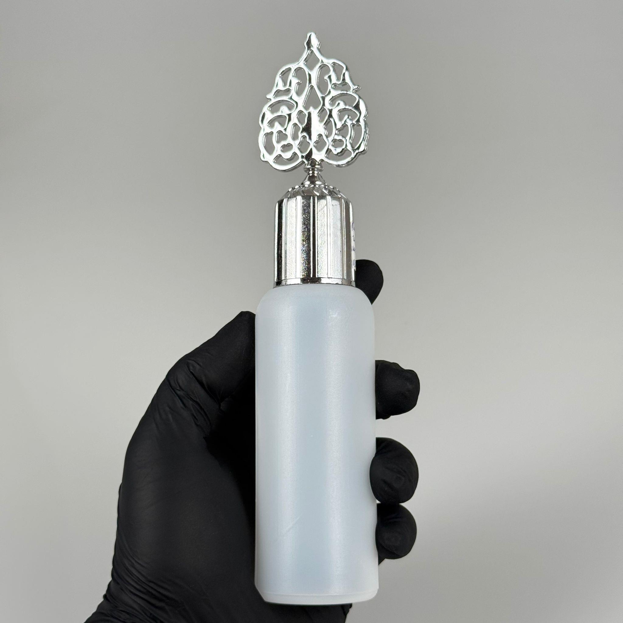 100 CC NATÜREL SERT POLİETİLEN ŞİŞE + GÜMÜŞ OSMANLI KAPAK  ( 24 MM ) + PLASTİK TIPALI - 100 ML SERT POLİETİLEN KOLONYA ŞİŞESİ