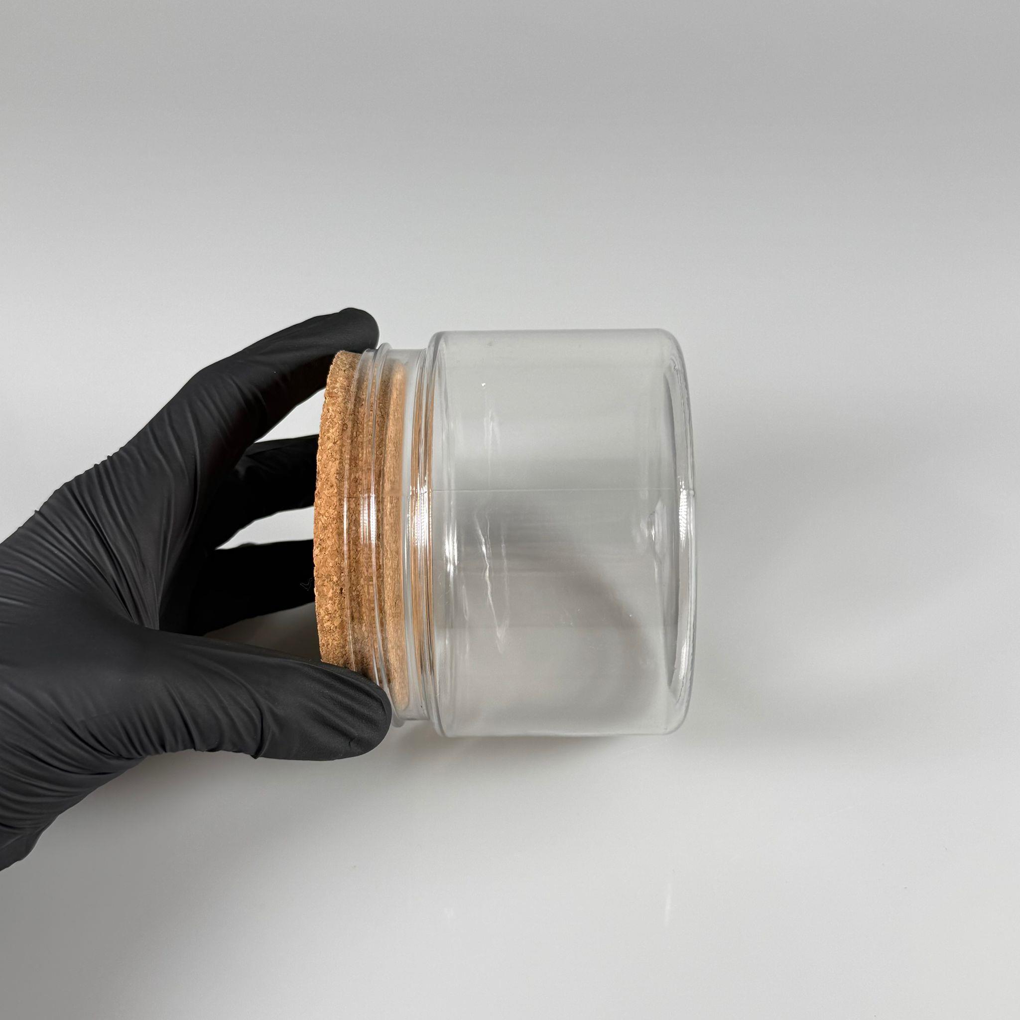 AHŞAP KAPAKLI PLASTİK SAKLAMA KABI - 500 ML SERT PET KAVANOZ + AHŞAP MANTAR KAPAK SET - mutfak, raf düzenleyicileri