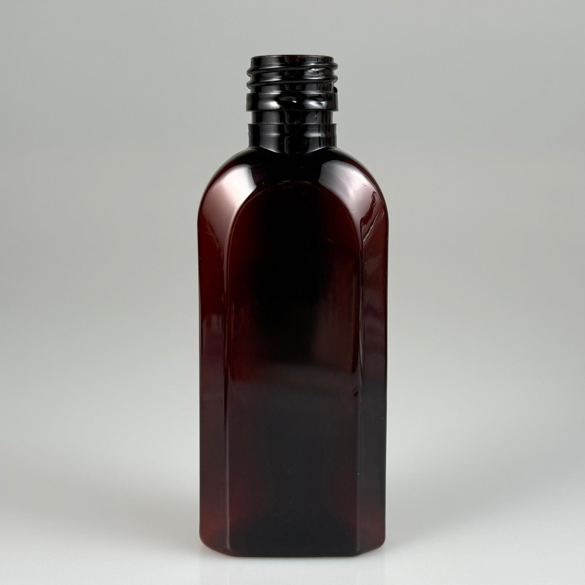125 CC AMBER YASSI PET ŞİŞE - 25 AĞIZ - 125 ML YASSI PLASTİK KAHVERENGİ ŞİŞE