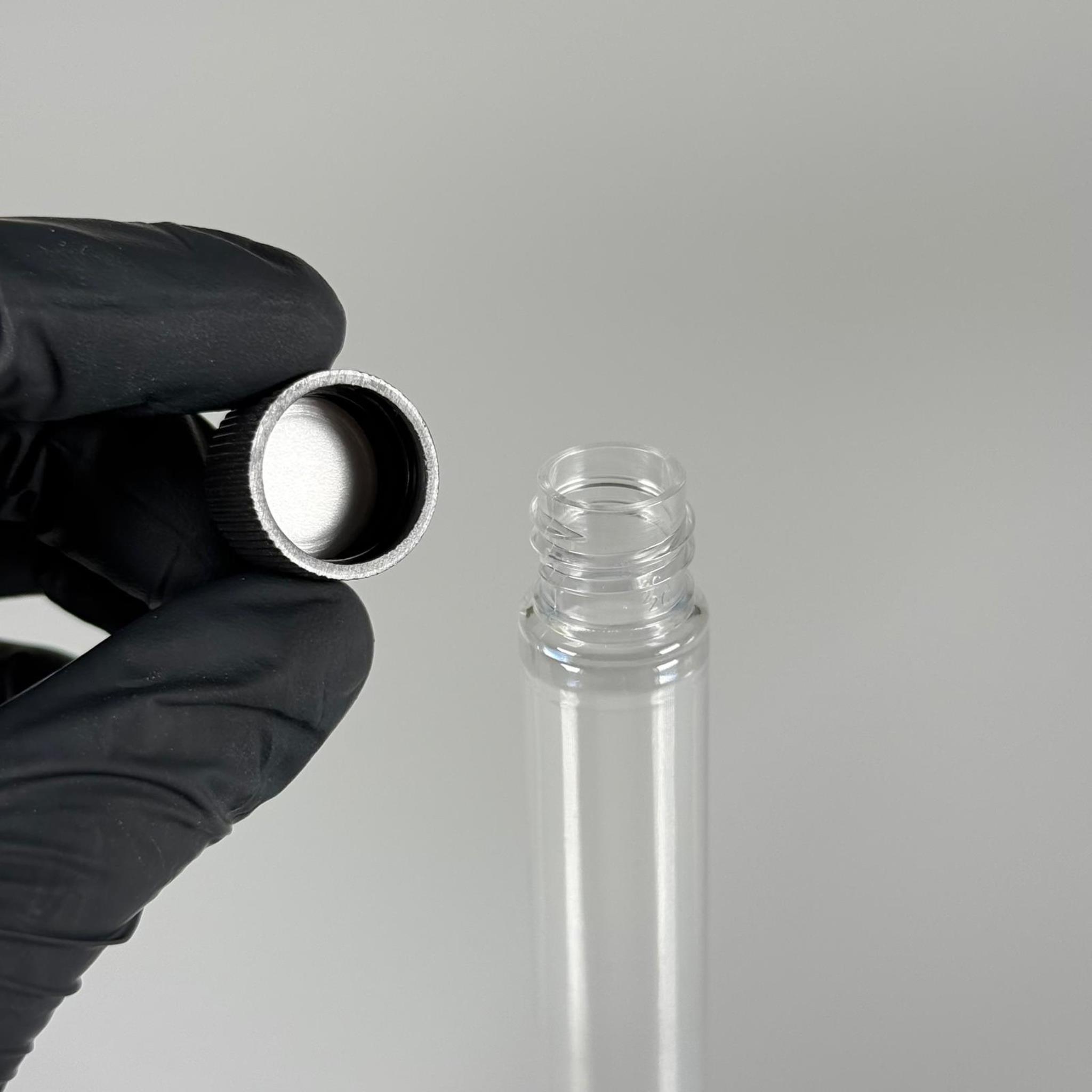 16 CM TÜP - 45 CC UZUN İNCE PET ŞİŞE - CONTALI SİYAH KAPAKLI  - VANİLYA ÇUBUĞU, BAHARAT, DENEY TÜPÜ VB İÇİN PLASTİK TÜP