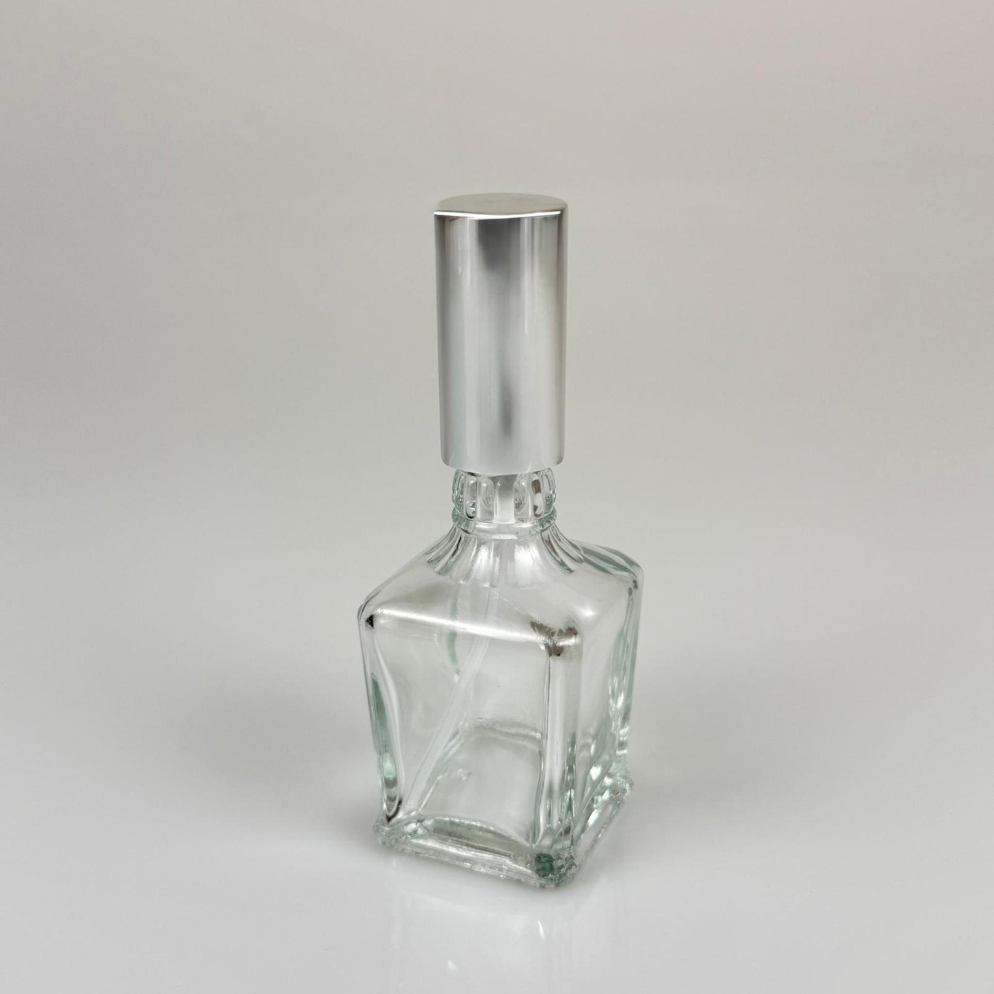 50 CC BOĞAZLI KONİK CAM ŞİŞE - VİDALI GÜMÜŞ SPREYLİ PARFÜM KOLONYA ŞİŞESİ TAKIM - 50 ML PRESTİJLİ ŞİŞE