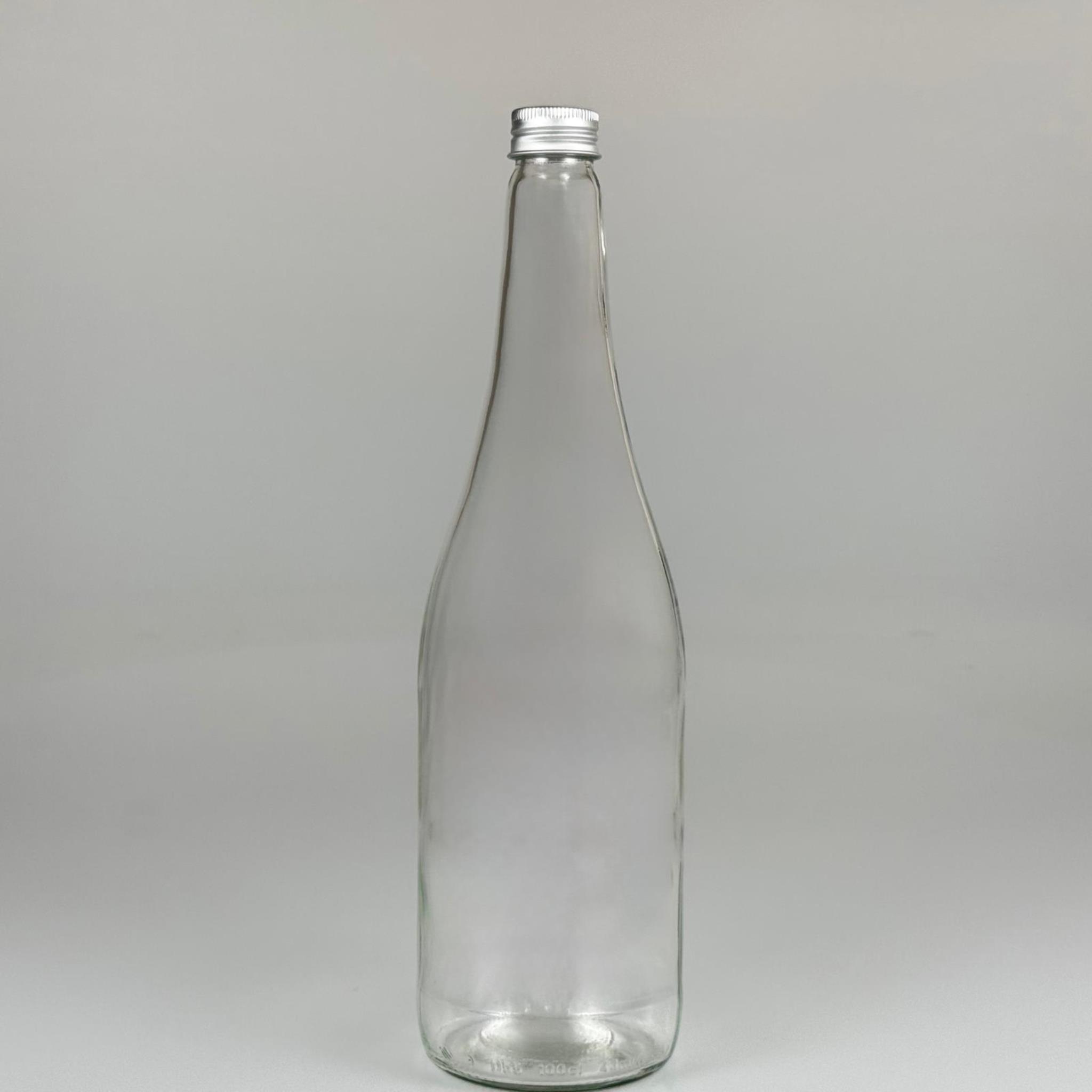 1000 ML LÜKS CAM SU ŞİŞESİ - 1000 CC BOŞ CAM SU ŞİŞELERİ - GÜMÜŞ ALÜMİNYUM METAL KAPAKLI (ELLE AÇILIP KAPANABİLİR) - RESTORAN, CAFE, OTEL VS İÇİN PREMİUM CAM ŞİŞE