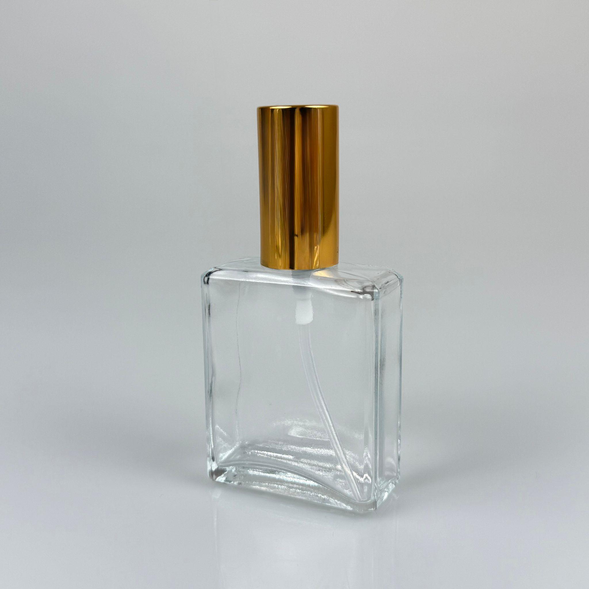 40 CC YASSI DİKDÖRTGEN KISA CAM ŞİŞE - VİDALI GOLD SPREYLİ PARFÜM KOLONYA ŞİŞESİ TAKIM - 40 ML PRESTİJLİ ŞİŞE
