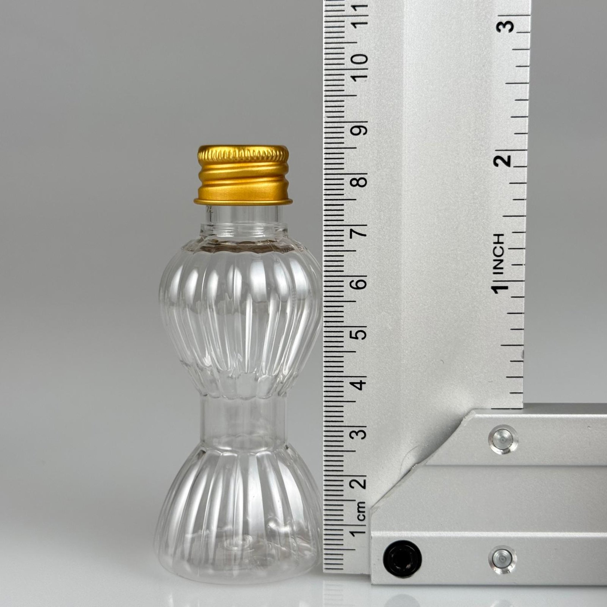 40 CC MİNİ PIRLANTA ŞİŞE + KÖPÜK CONTALI GOLD  ALÜMİNYUM METAL KAPAKLI TAKIM - 40 ML CAMPET ŞİŞE