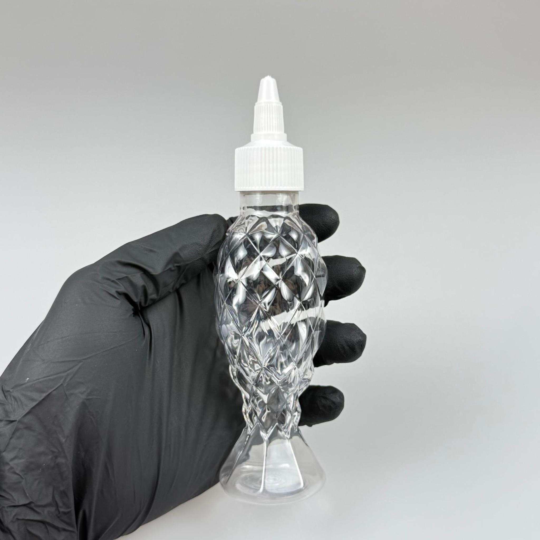 YAĞ, SOS, ACI SOS, SİRKE, SRIRACHA, MÜREKKEP, TUTKAL AKITICI VB BOŞ ŞİŞELERİ - BEYAZ SİVRİ TWİST AKITICI KAPAK + 100 ML BALIKSIRTI SERT PET PLASTİK ŞİŞE TAKIM