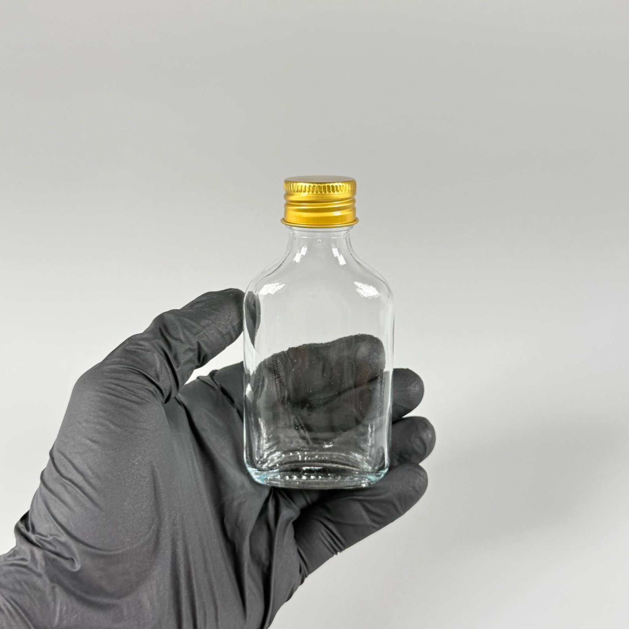 50 CC YASSI CAM ŞİŞE - GOLD METAL KAPAKLI KOLONYA TIPALI - 50 ML COLD BREW KOLONYA CAM ŞİŞESİ (TIPA İLE KULLANMAK İÇİN KAPAK CONTASI ÇIKARILIR)