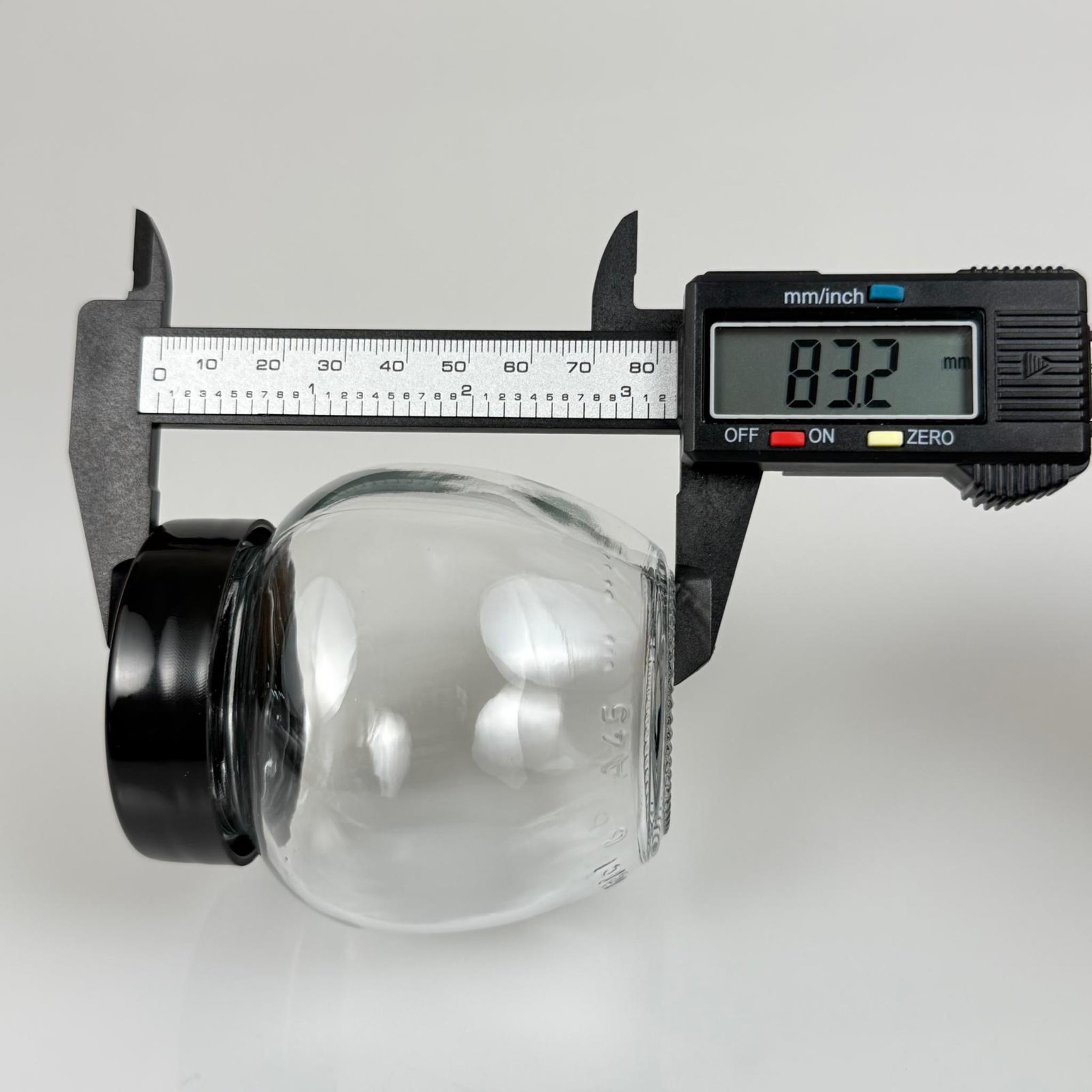 210 CC YUMURTA CAM KAVANOZ + SİYAH PLASTİK KAPAK - 210 ML PLASTİK KAPAKLI CAM KAVANOZ