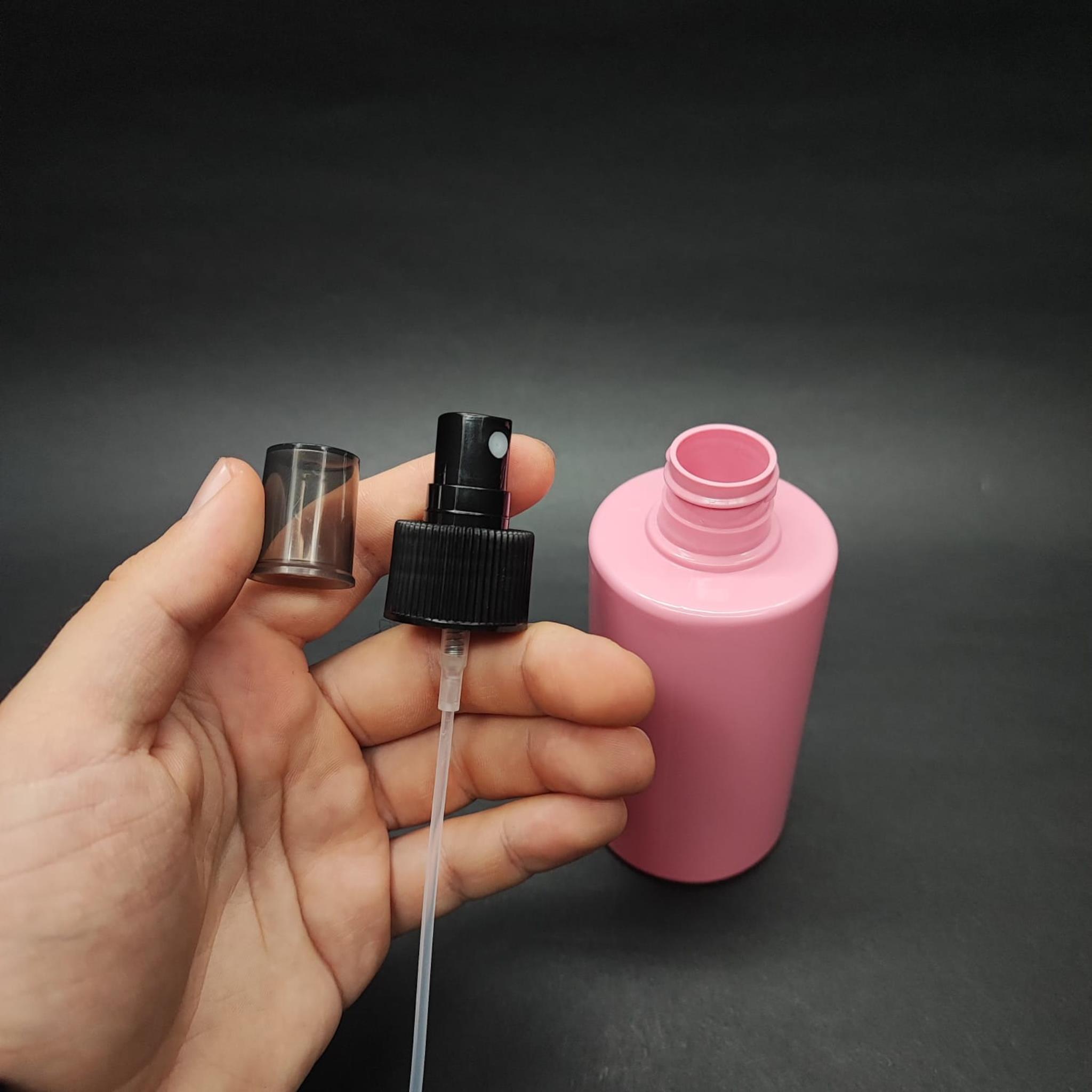 200 CC KÜT BOYUNLU SİLİNDİR PET ŞİŞE (24 GR) - SİYAH SPREYLİ - 200 ML PLASTİK ŞİŞE - PEMBE