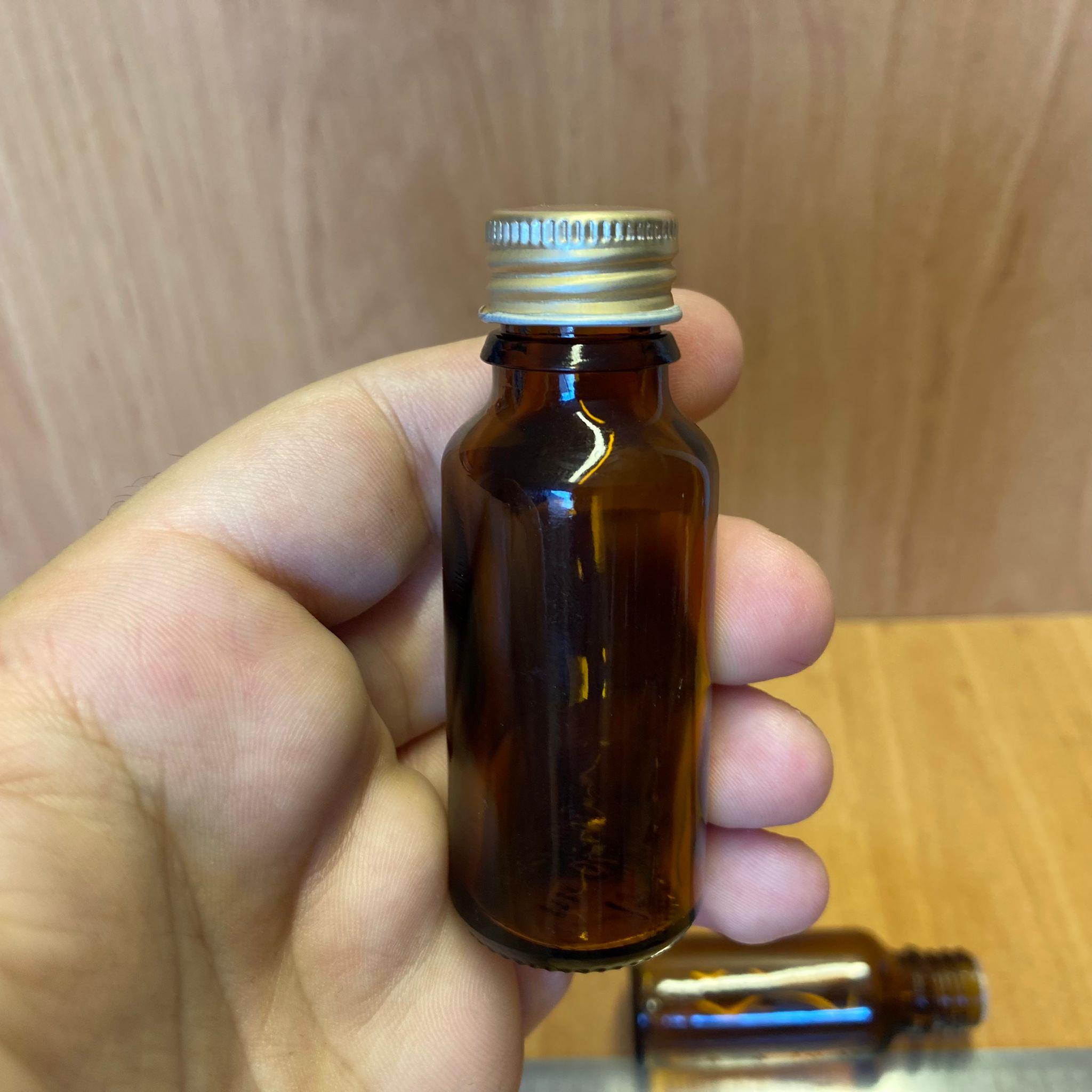 20 CC AMBER İÇTEN DAMLALIKLI - GOLD METAL KAPAKLI CAM ŞİŞE - 20 ML KOLONYA TIPALI CAM ŞİŞE