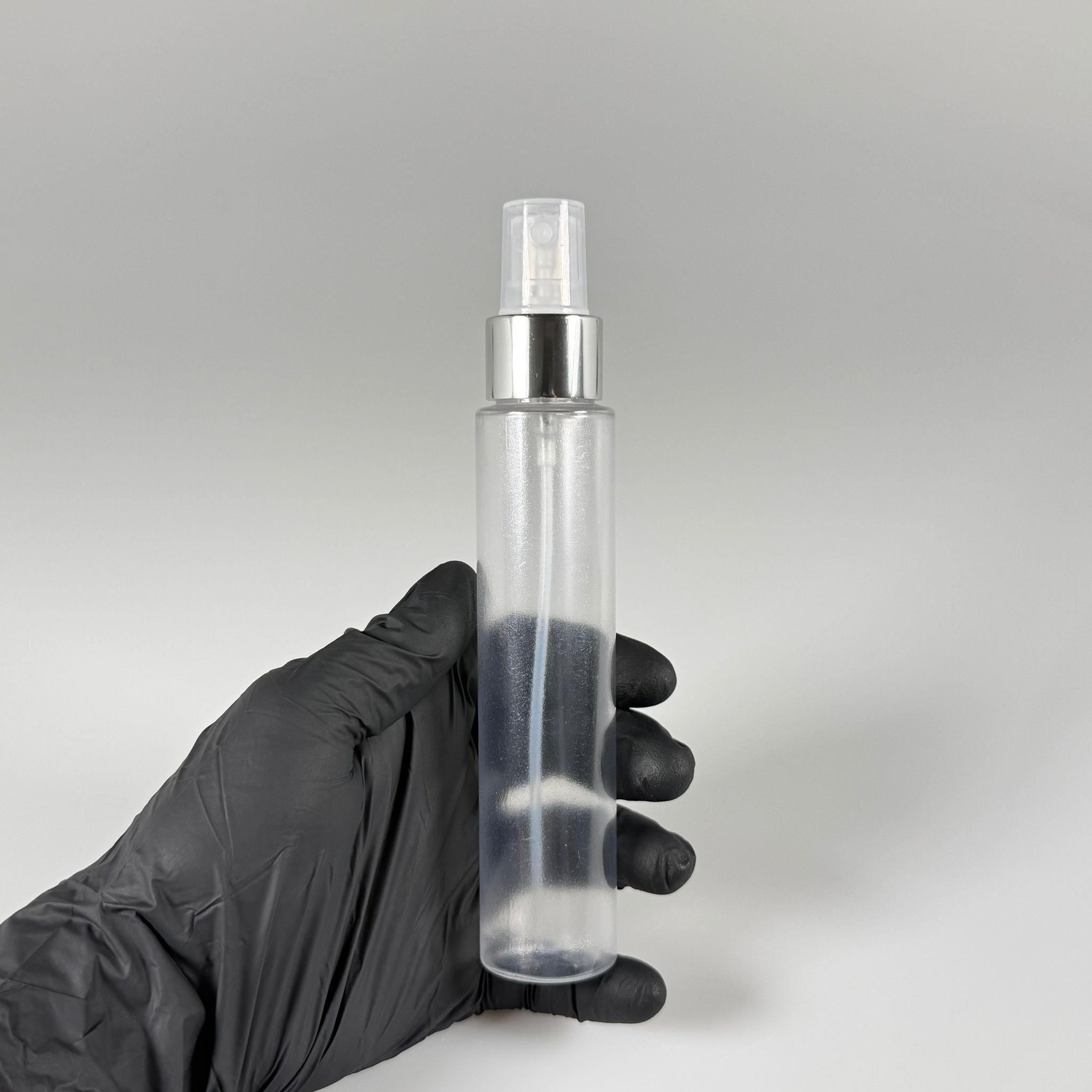 100 CC UZUN SİLİNDİR BUĞULU PET ŞİŞE (24 GR)  - GÜMÜŞ SPREYLİ - 100 ML BİBERİYE SUYU, LAVANTA YAĞI, SAÇ SERUM, TONİK VB İÇİN PLASTİK KOZMETİK AMBALAJLARI
