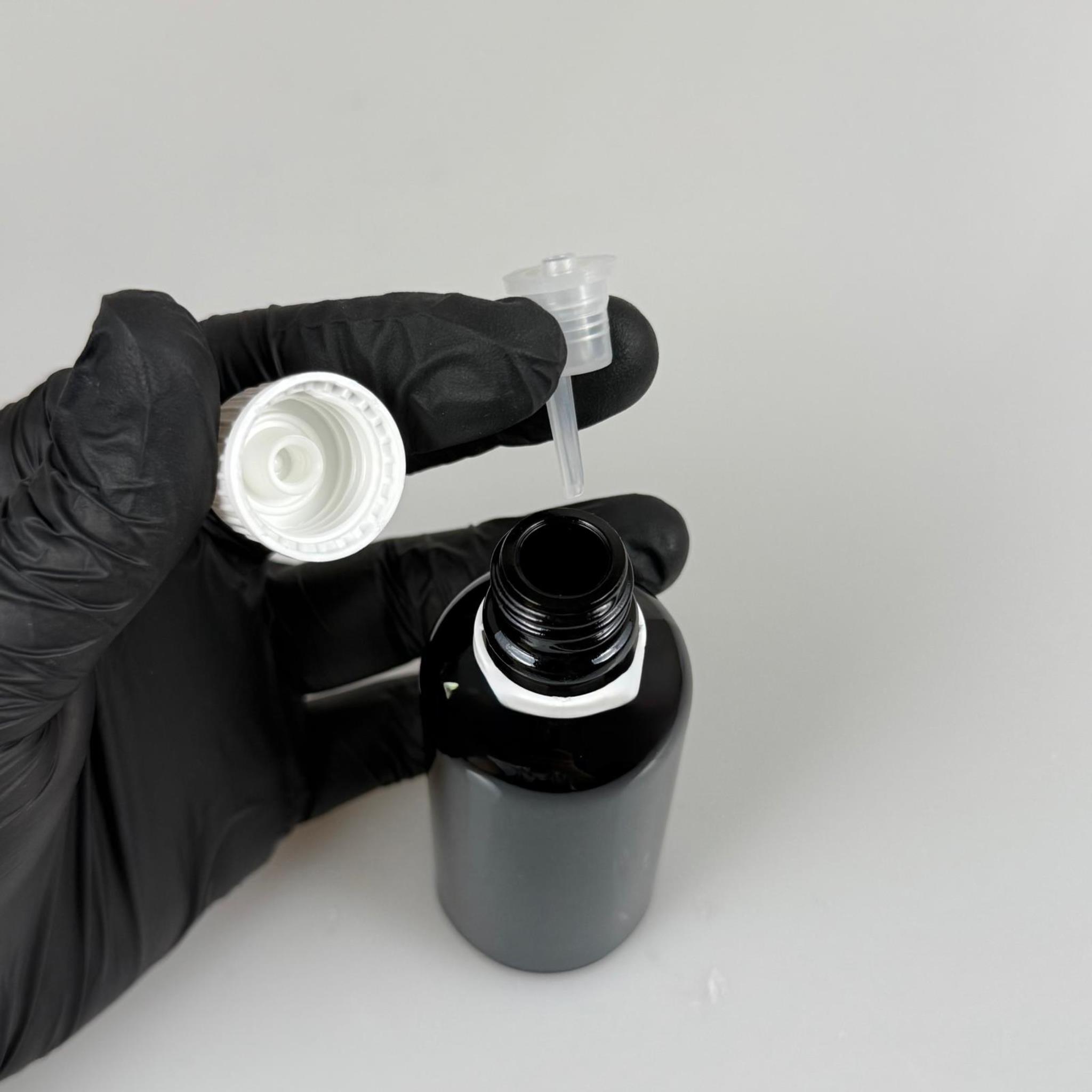 50 CC SİYAH İÇTEN DAMLALIKLI - BEYAZ KİLİT KAPAKLI CAM ŞİŞE - 50 ML SİYAH YENİ İÇTEN DAMLALIKLI CAM ŞİŞE