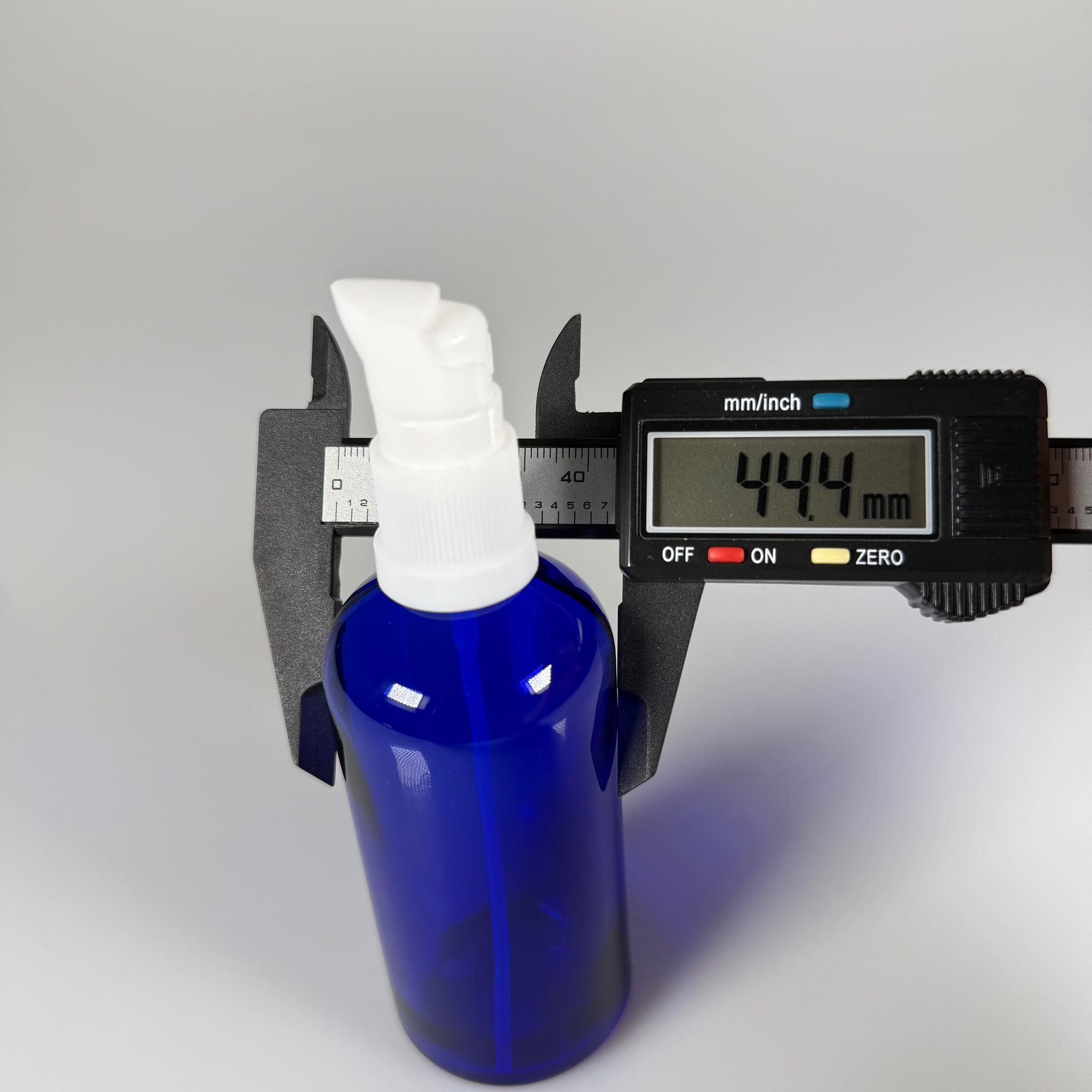 100 CC MAVİ CAM ŞİŞE - SIZDIRMAZ ETEKLİ BEYAZ LOSYON POMPALI TAKIM - 100 ML LOSYON ŞİŞESİ - YAĞ, KREM GİBİ YOĞUN KIVAMLI SIVILAR İÇİN CAM AMBALAJ