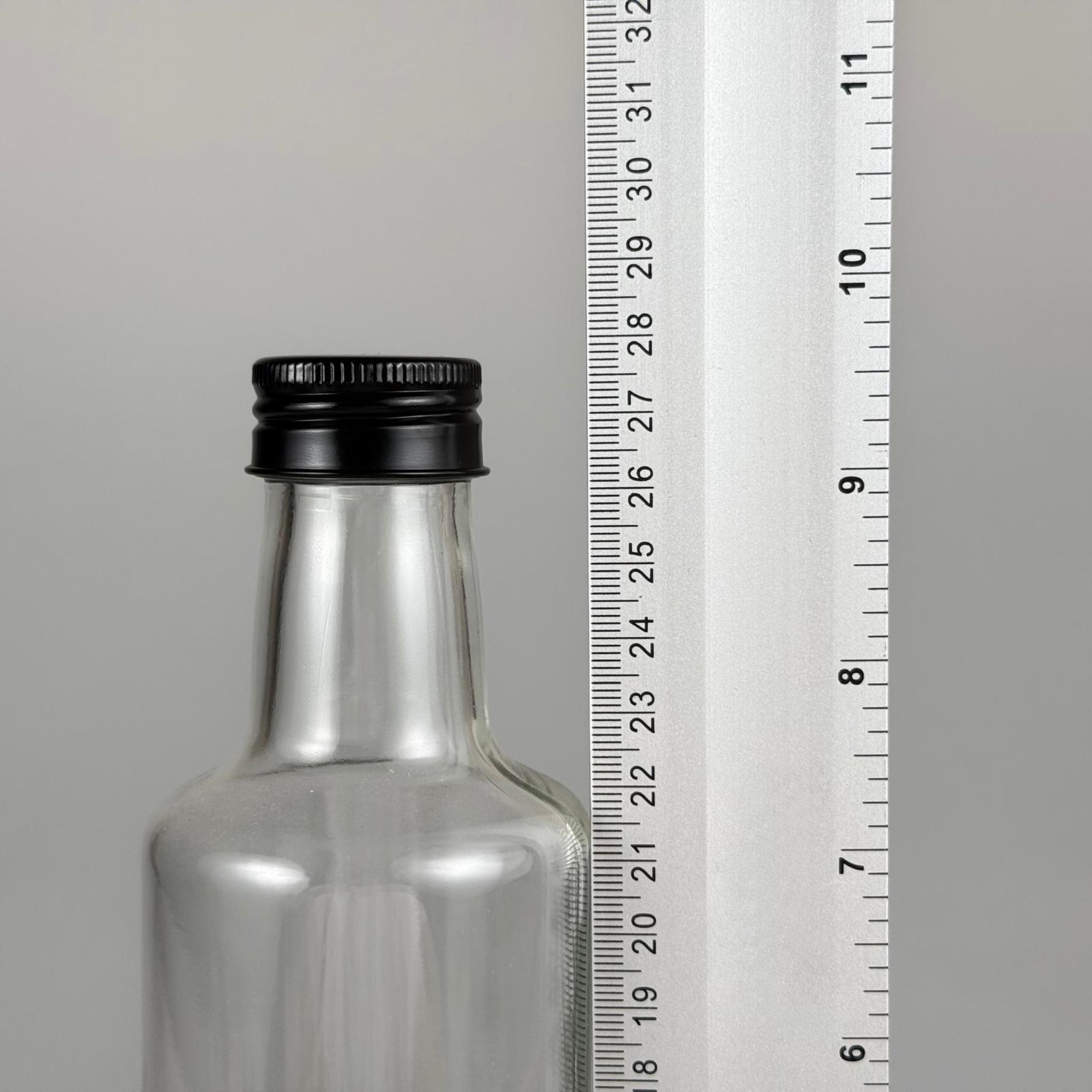 500 CC DORİKA CAM ŞİŞE - SİYAH METAL ALÜMİNYUM KAPAKLI - 500 ML DORİKA YAĞ ŞİŞESİ - SİRKE ŞİŞESİ