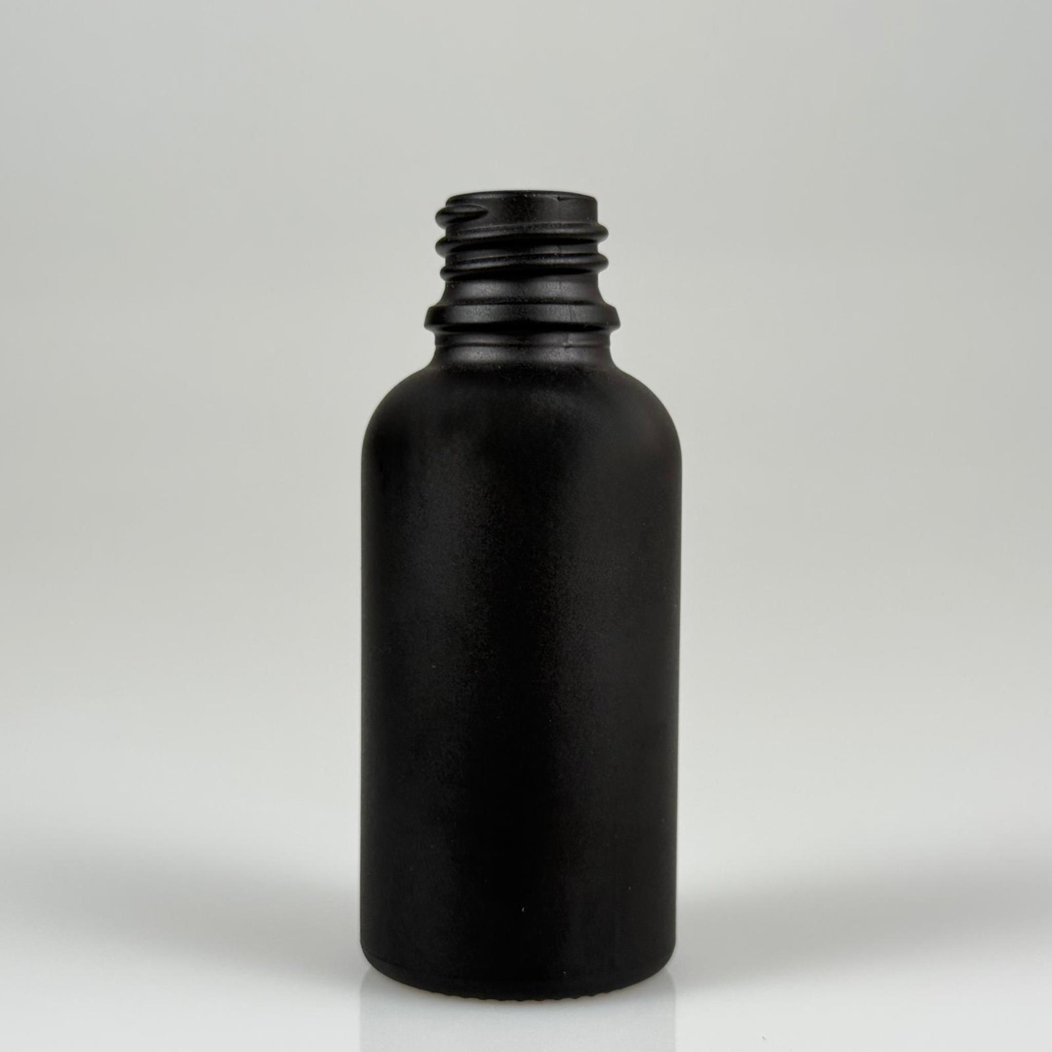 30 CC SİYAH MAT CAM ŞİŞE 18 MM İTHAL