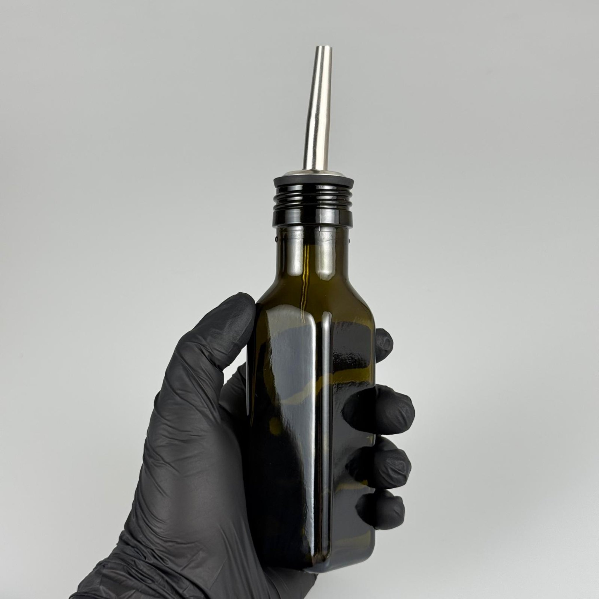 100 CC MARASKA CAM ŞİŞE KOYU YEŞİL (31 MM AĞIZ) - ÇELİK YAĞDANLIK TIPALI - 100 ML KÖŞELİ KARE MARASCA YAĞ VE SOS ŞİŞELERİ