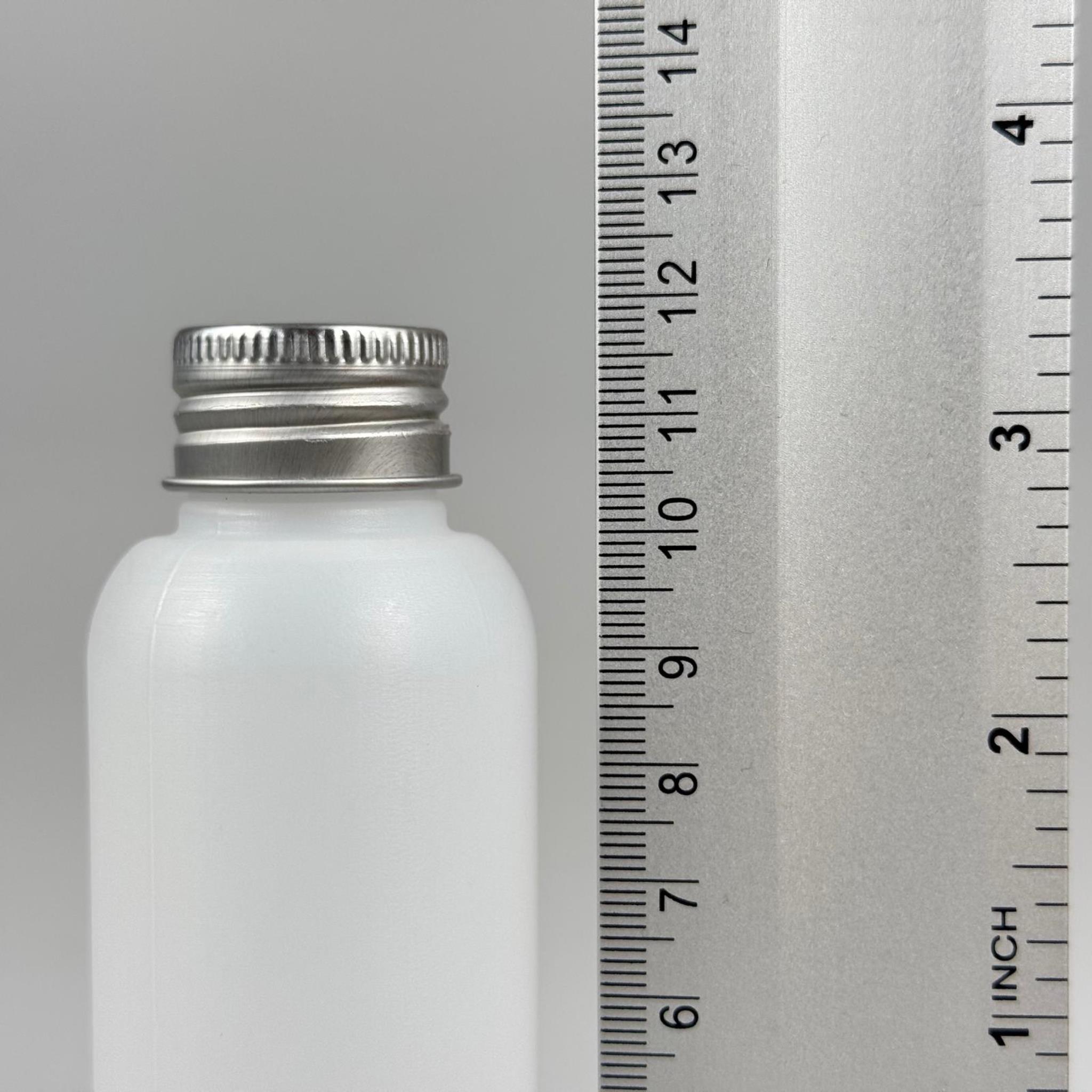 100 CC NATÜREL SERT POLİETİLEN ŞİŞE + GÜMÜŞ METAL KAPAKLI ( 24 MM ) - 100 ML SERT POLİETİLEN ŞİŞE