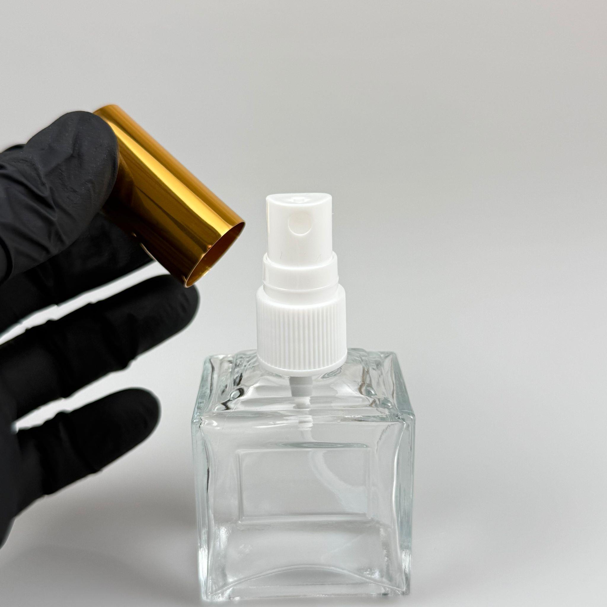50 CC KÖŞELİ PRİZMA CAM ŞİŞE - VİDALI GOLD SPREYLİ PARFÜM KOLONYA ŞİŞESİ TAKIM - 50 ML PRESTİJLİ ŞİŞE