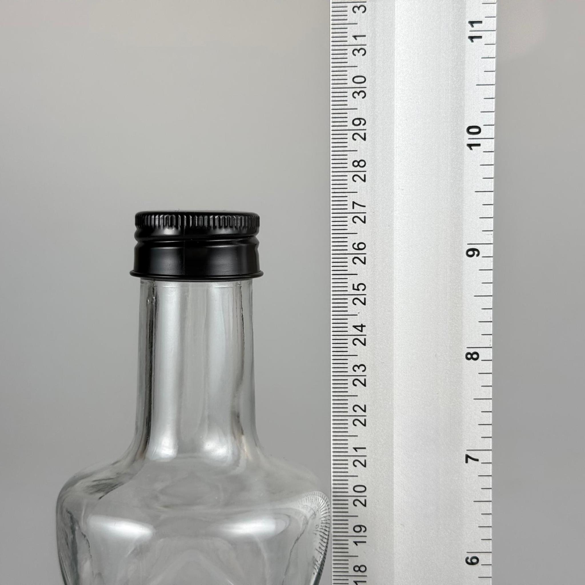 500 CC DESENLİ DORİKA CAM ŞİŞE - SİYAH METAL ALÜMİNYUM KAPAKLI - 500 ML DORİKA YAĞ ŞİŞESİ - SİRKE ŞİŞESİ