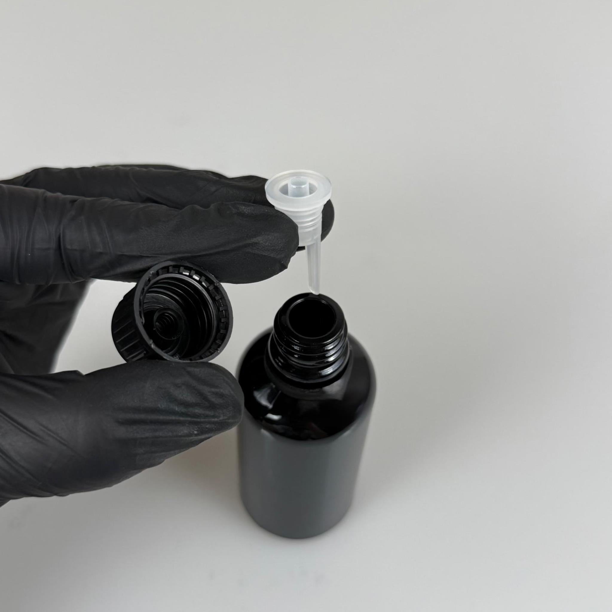 50 CC SİYAH İÇTEN DAMLALIKLI - SİYAH KİLİT KAPAKLI CAM ŞİŞE - 50 ML SİYAH YENİ İÇTEN DAMLALIKLI CAM ŞİŞE - DAMLALIKLI BOŞ ŞİŞE