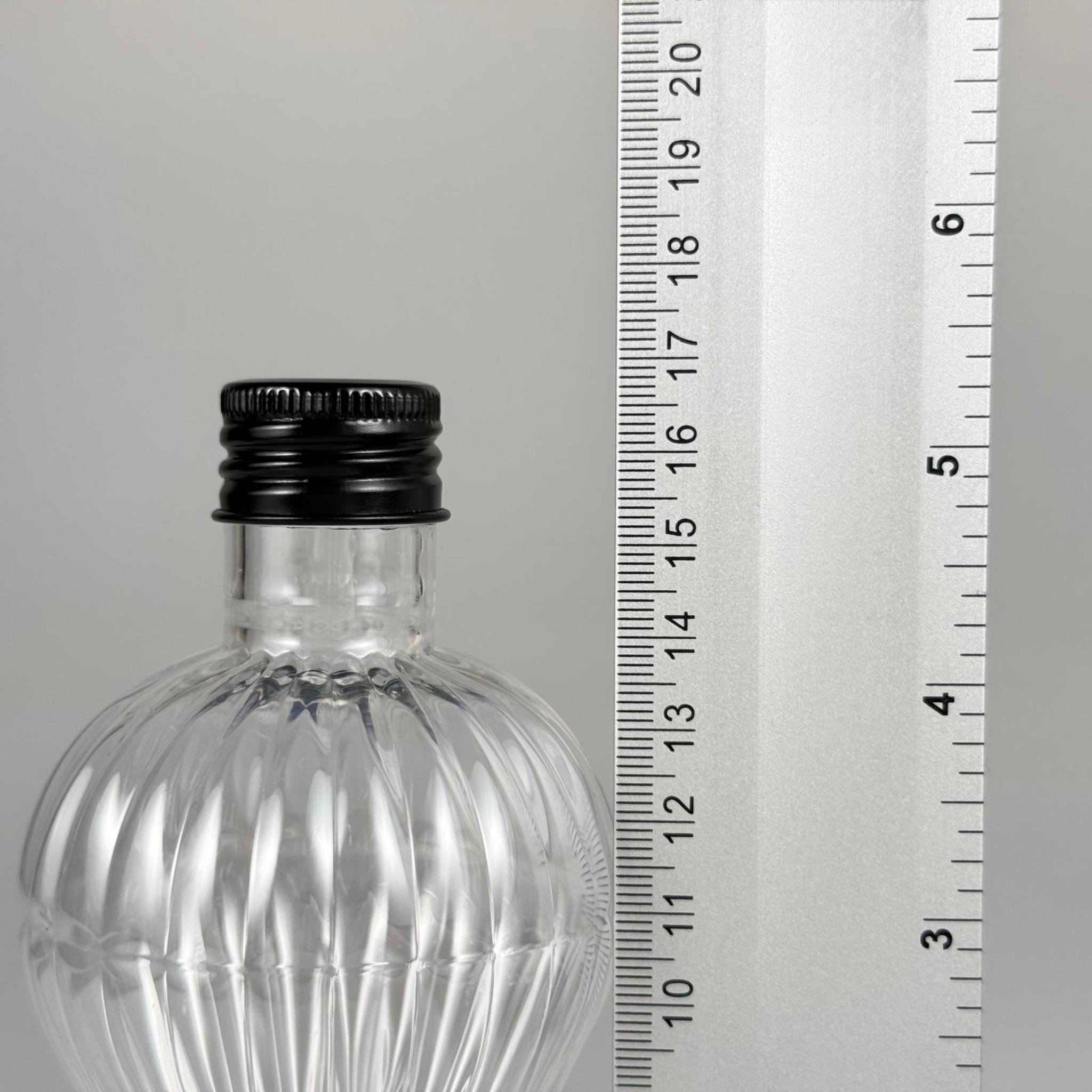300 CC PIRLANTA ŞİŞE (CAMPET) 24 AĞIZ + KÖPÜK CONTALI SİYAH METAL ALÜMİNYUM KAPAK + KOLONYA TIPALI TAKIM - 300 ML KAPAKLI PLASTİK ŞİŞELER
