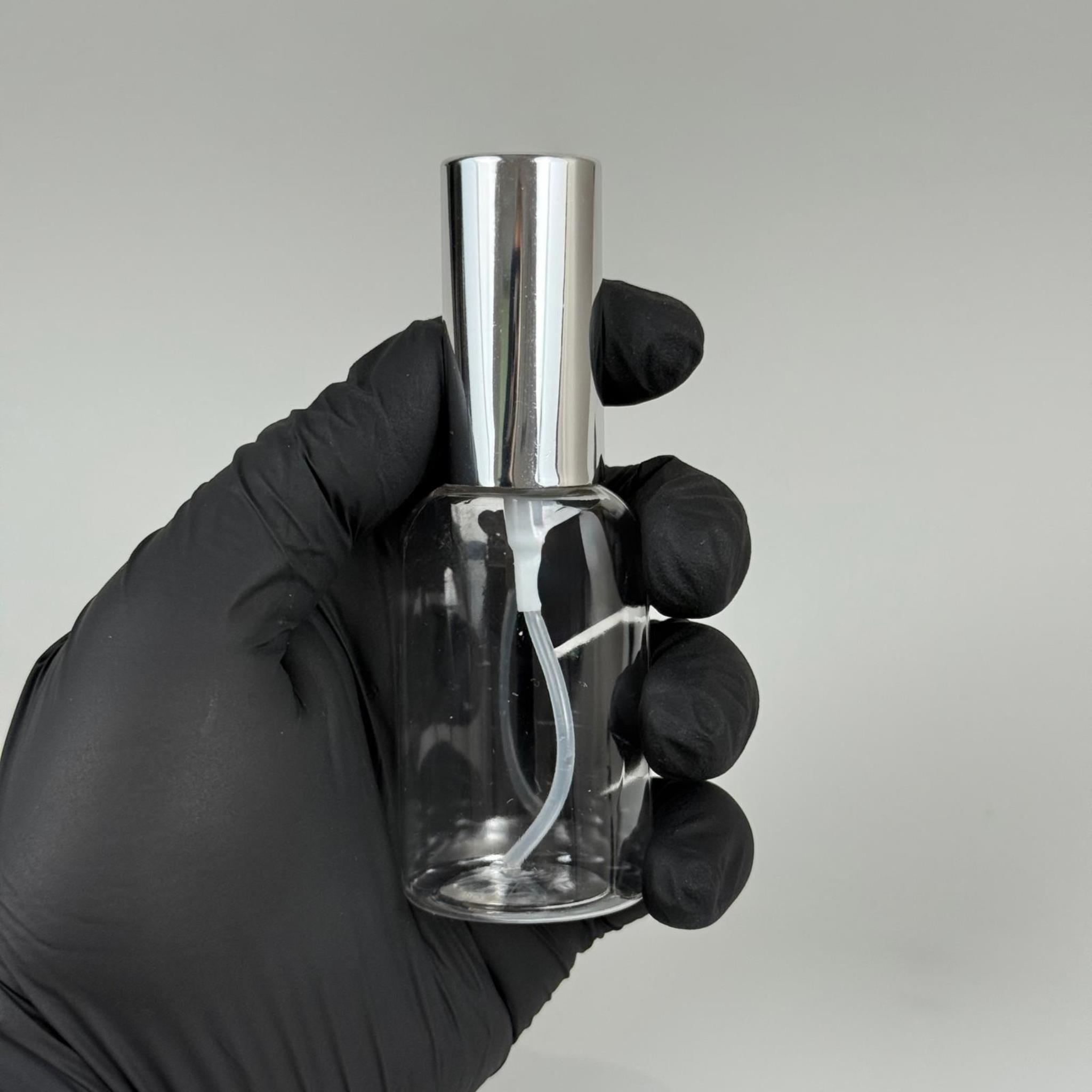 40 ML PET KOLONYA, PARFÜM VB ŞİŞELERİ - METAL ALÜMİNYUM GÜMÜŞ KAPAK + VİDALI SPREY + 40 CC TOMBUL ŞİŞE SET TAKIM