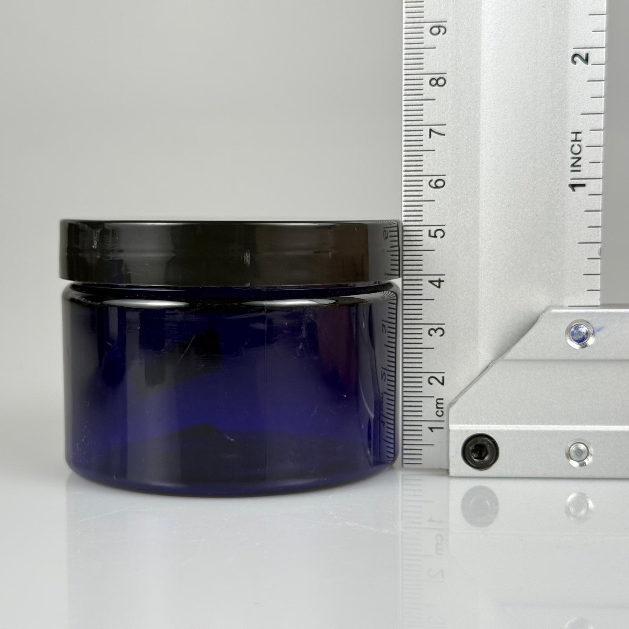150 CC MAVİ SERT PLASTİK KAVANOZ + SİYAH PLASTİK  KAPAKLI + KENDİNDEN YAPIŞKANLI KÖPÜK CONTALI TAKIM - 150 ML PLASTİK KREM KAVANOZU