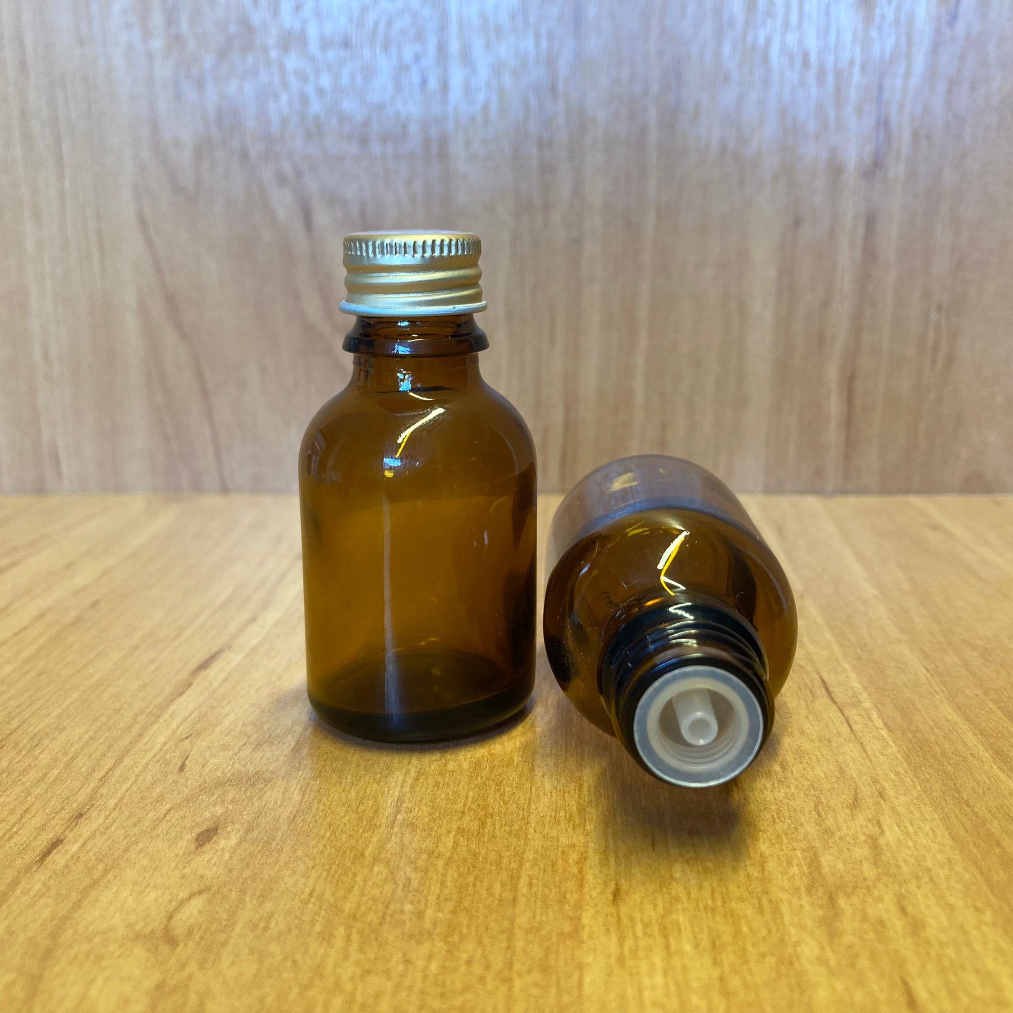 25 CC AMBER İÇTEN DAMLALIKLI - GOLD METAL KAPAKLI CAM ŞİŞE - 25 ML KOLONYA TIPALI CAM ŞİŞE