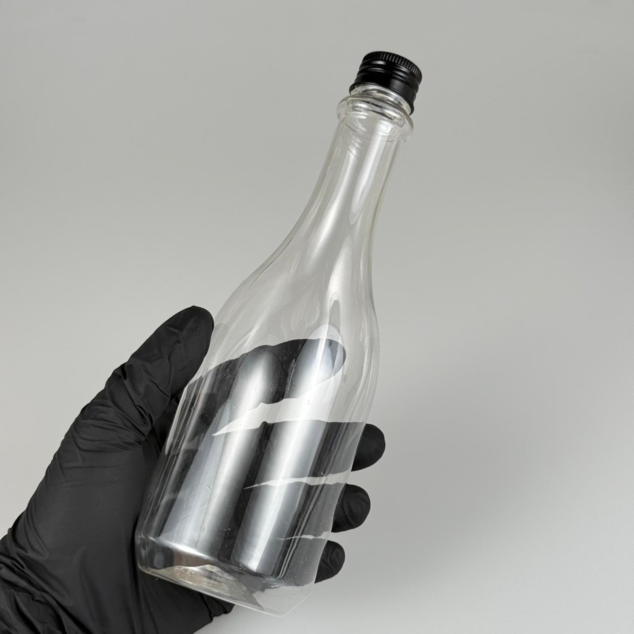 400 CC ŞEFFAF ELİT MODEL PET ŞİŞE (24 AĞIZ) + KÖPÜK CONTALI SİYAH METAL ALÜMİNYUM KAPAK + KOLONYA TIPASI TAKIM - 400 ML KAPAKLI PLASTİK ŞİŞELER