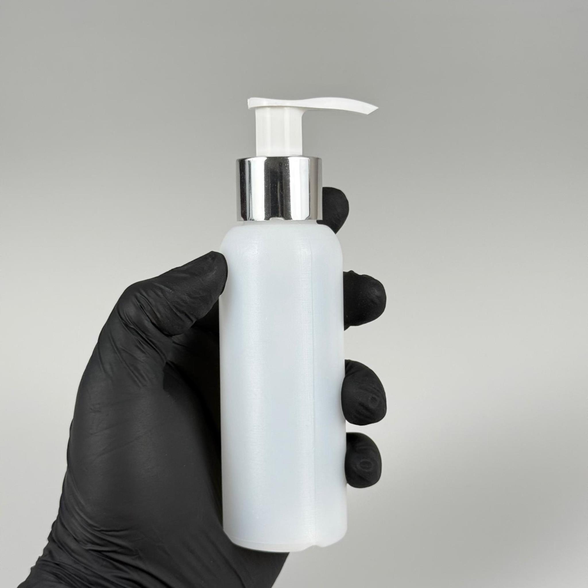 100 CC NATÜREL SERT POLİETİLEN ŞİŞE + GÜMÜŞ POMPALI ( 24 MM ) - 100 ML GÜMÜŞ LASTİK POMPALI SERT POLİETİLEN ŞİŞE (YOĞUN KIVAMLI SIVILARDA TIKANMAZ)