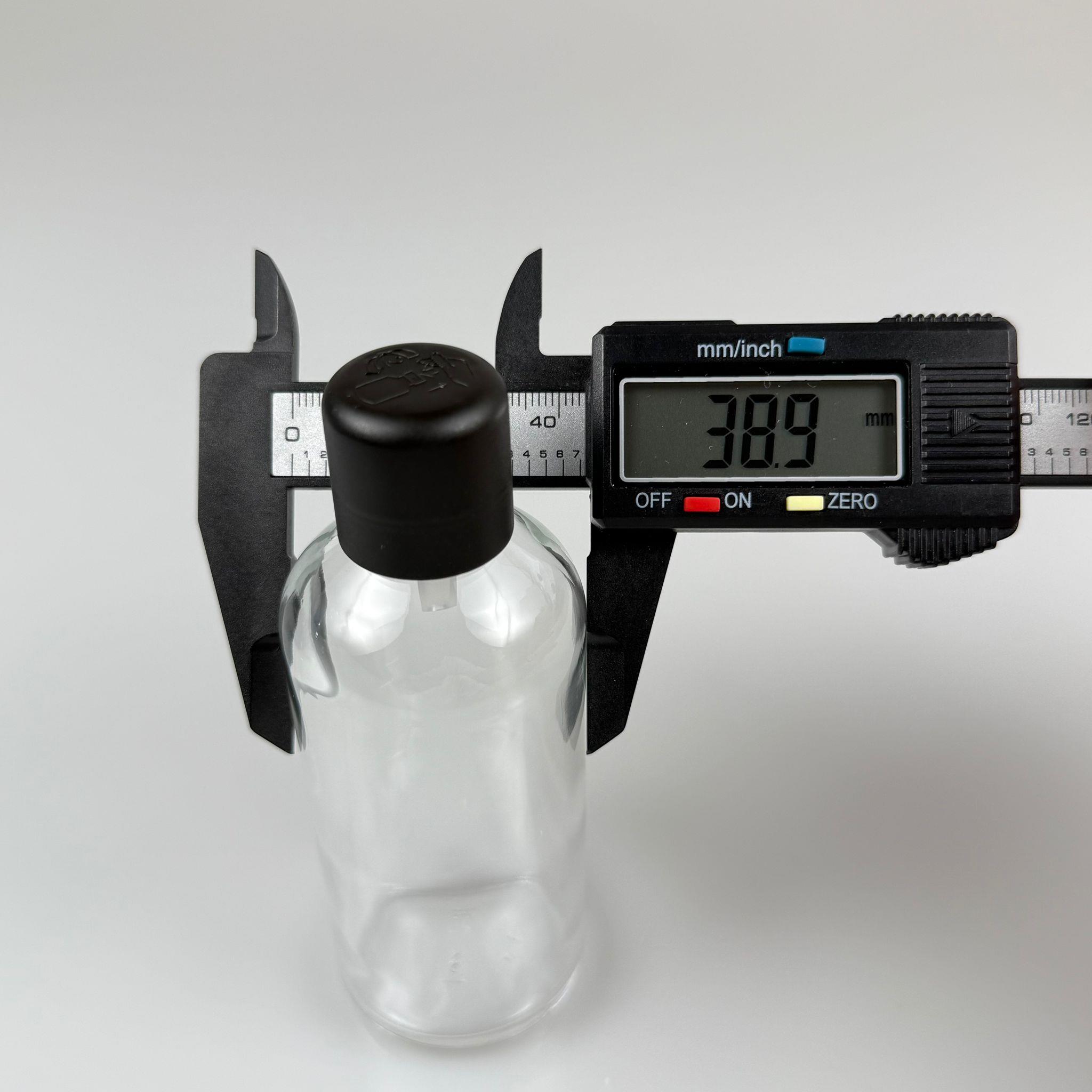 100 CC ŞEFFAF CAM ŞİŞE + İÇTEN DAMLALIKLI ÇOCUK KİLİTLİ SİYAH KAPAK - SAYDAM 100 ML KİLİT KAPAKLI DAMLATMALI ŞİŞE